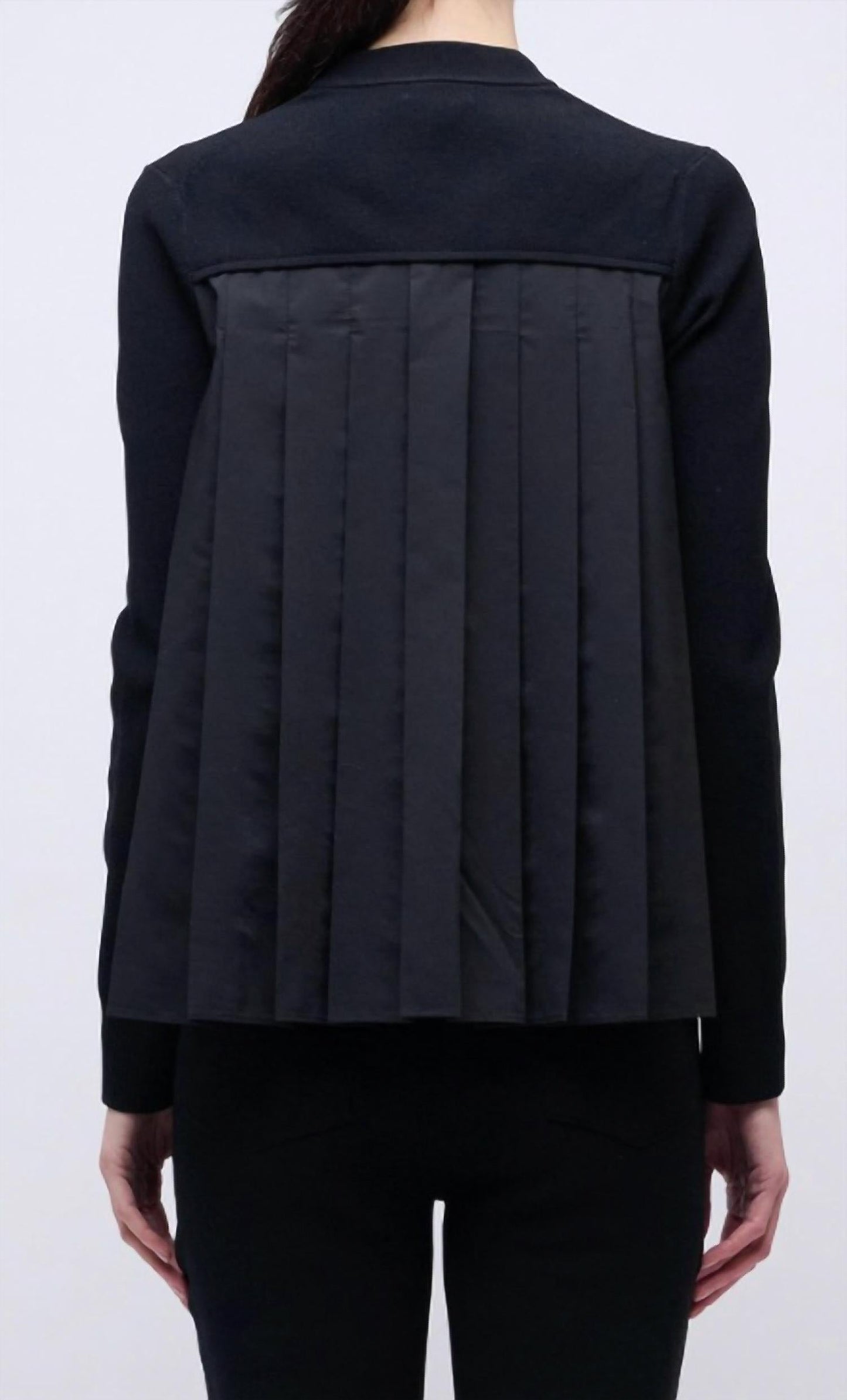 Elanore Long Sleeve Pleated Top In Black
