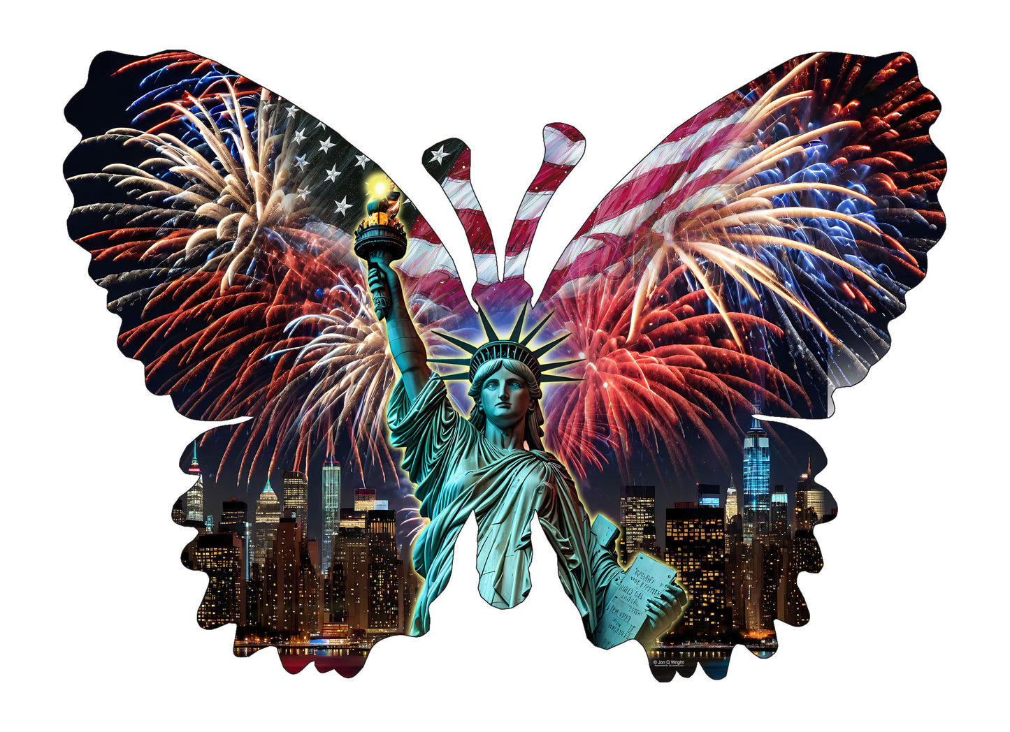 American Celebration 1000 piece Jigsaw Puzzle for Adults Shaped Fourth of July