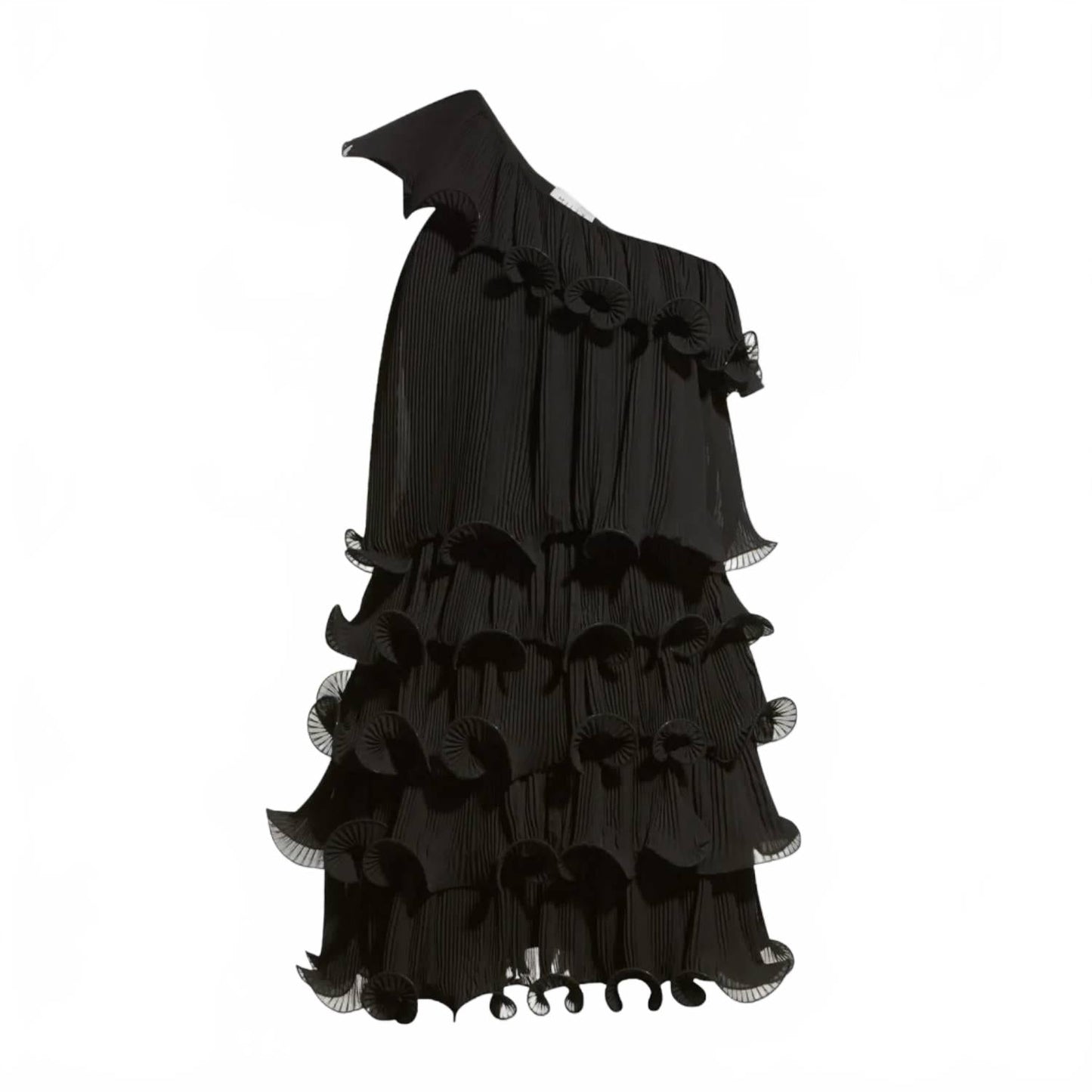 Ruffle Mini Dress In Black