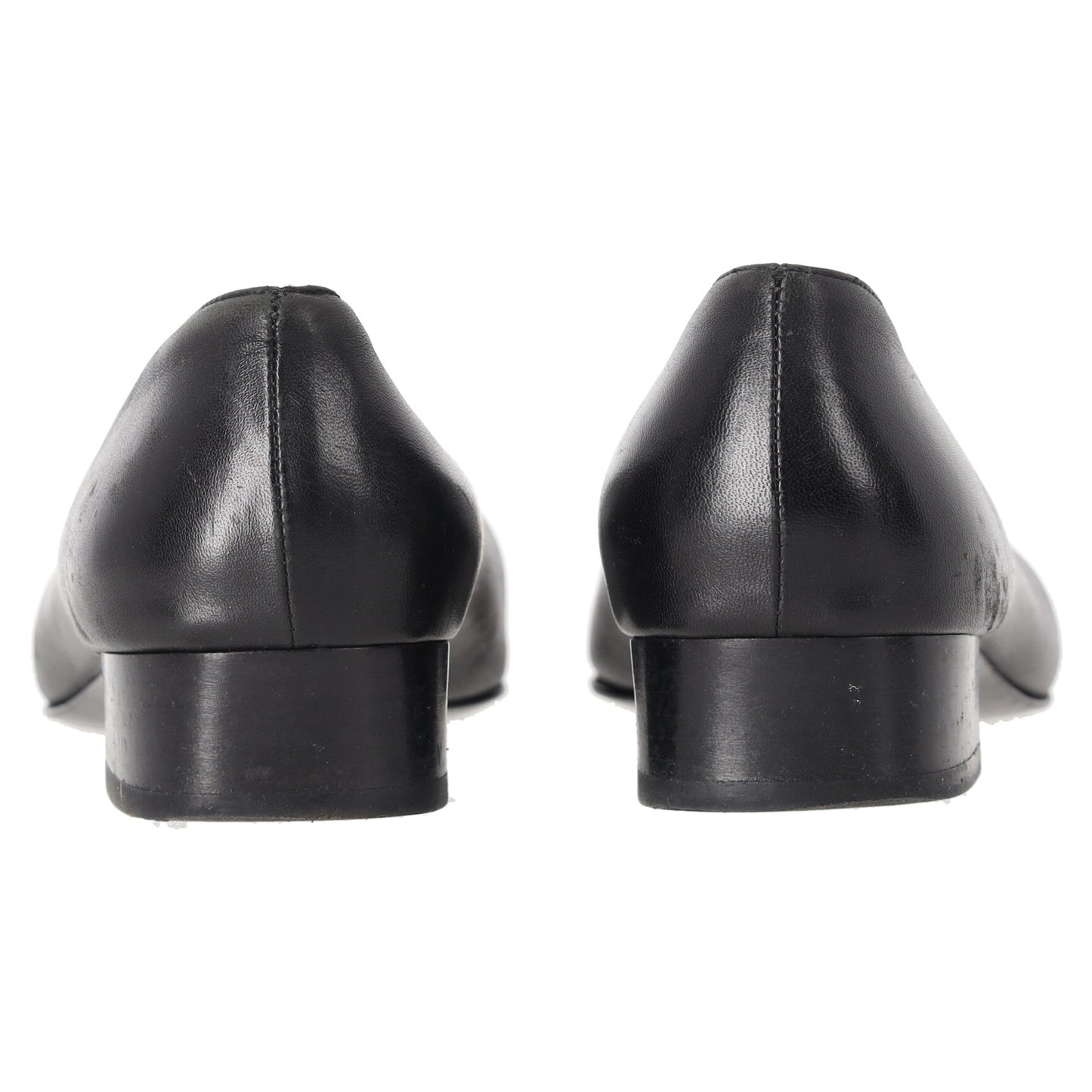 Ferragamo Buckle Detail Pumps in Black Leather