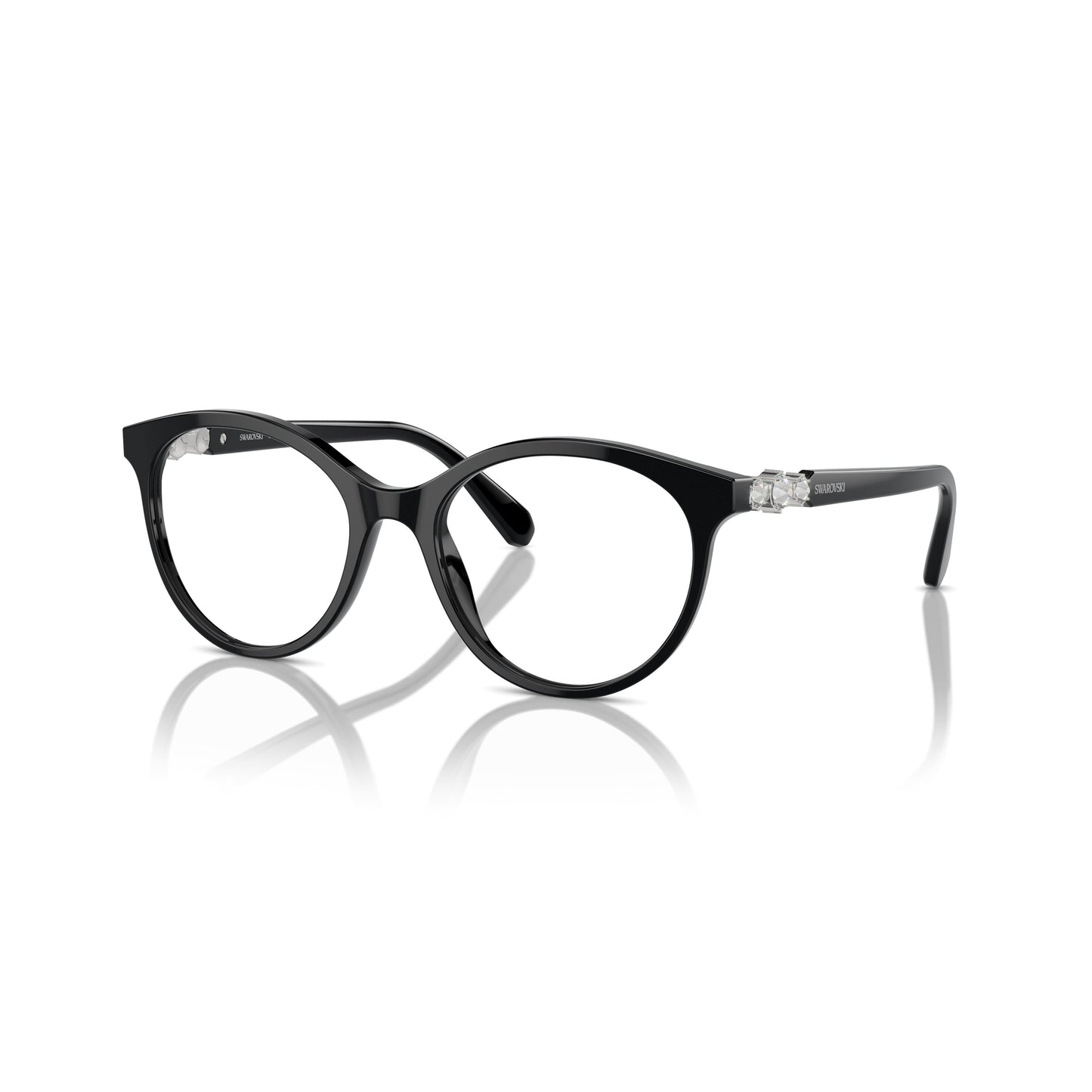 0Sk2019 Black Acetate Sunglasses with Crystal-Embellished Temples