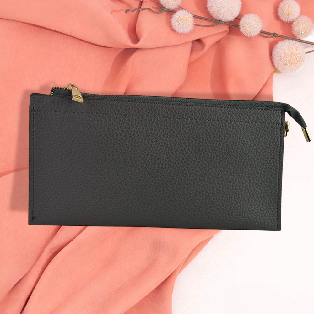 Faux Leather Slim Wallet Crossbody Bag