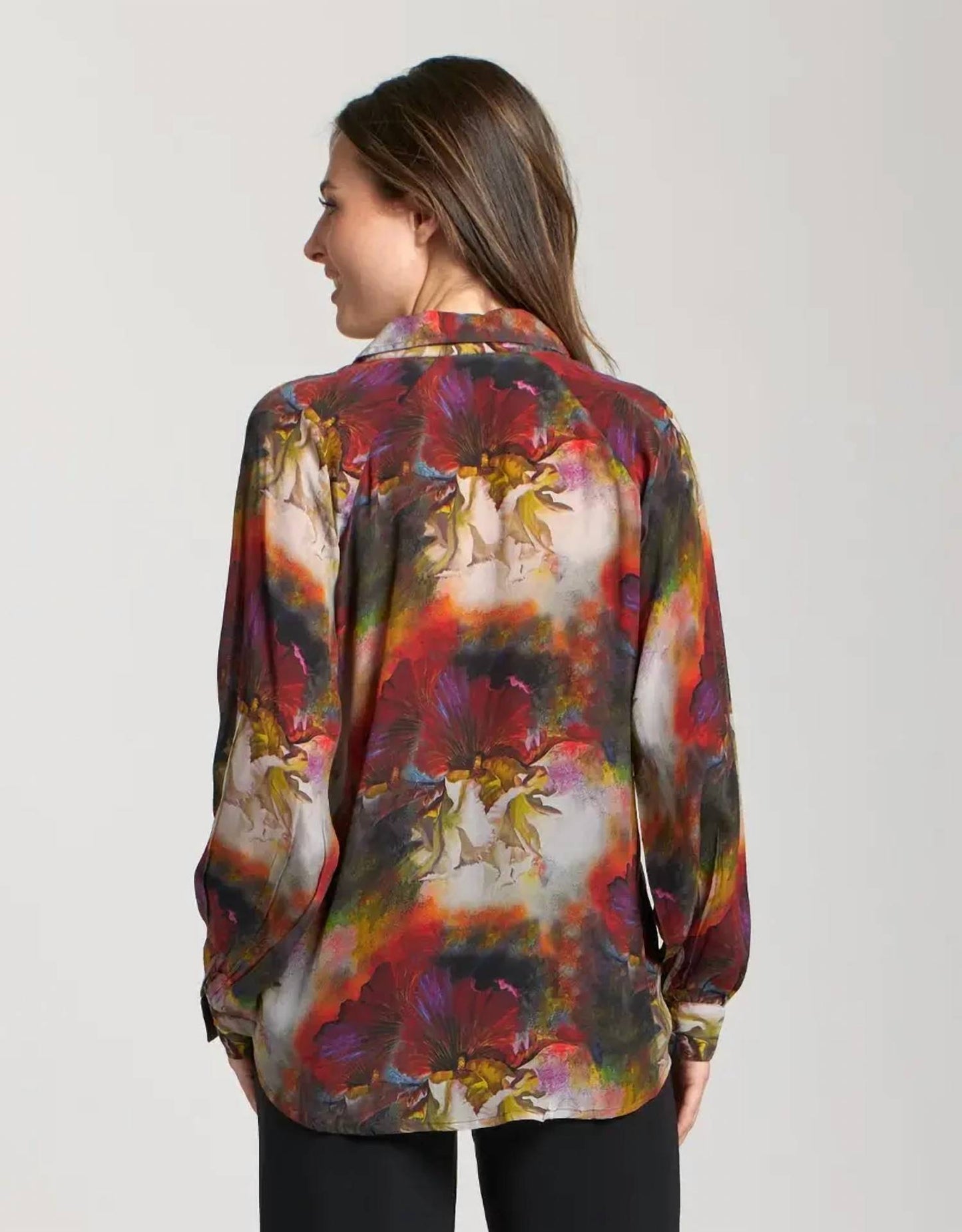 Pullover Long Sleeve Blouse In Red