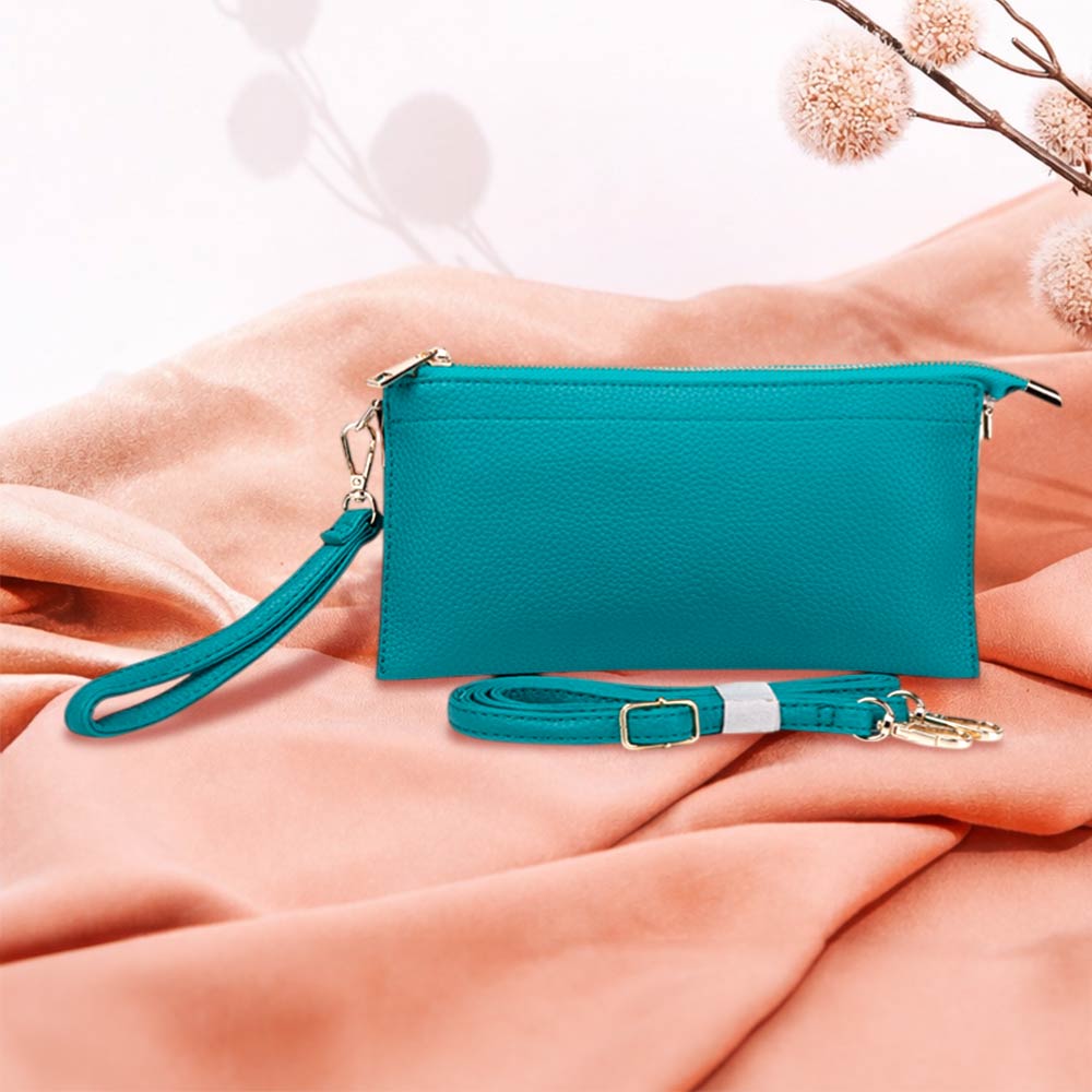 Faux Leather Slim Wallet Crossbody Bag