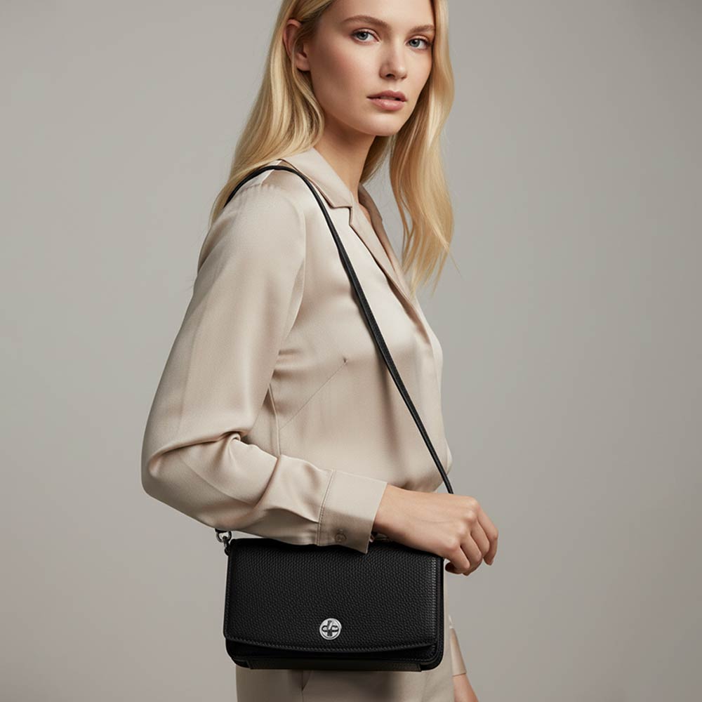 Faux Leather Crossbody Wallet Bag