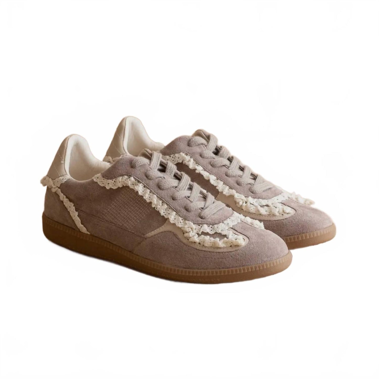 Women's April Lace Trimmed Retro Sneaker In Dark Grey