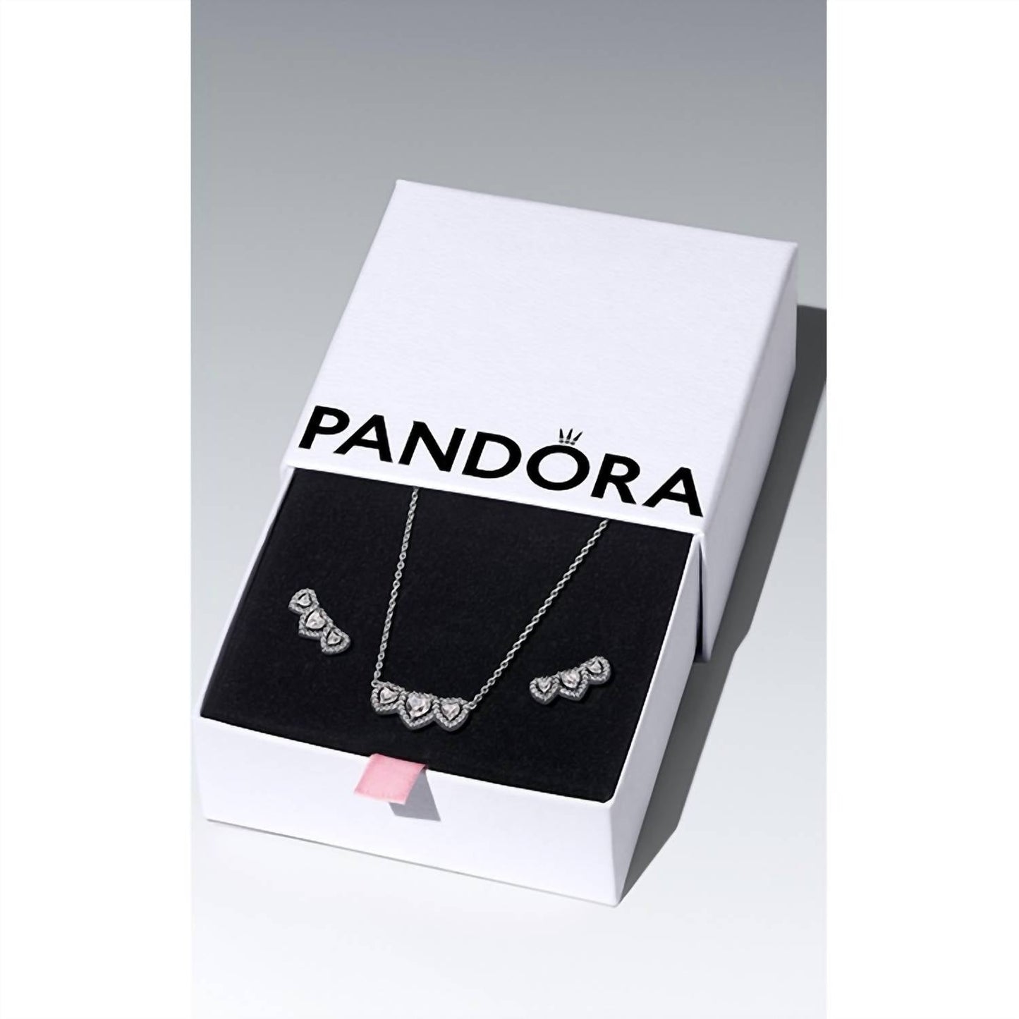 Halo Heart Trio Jewelry Gift Set In Silver