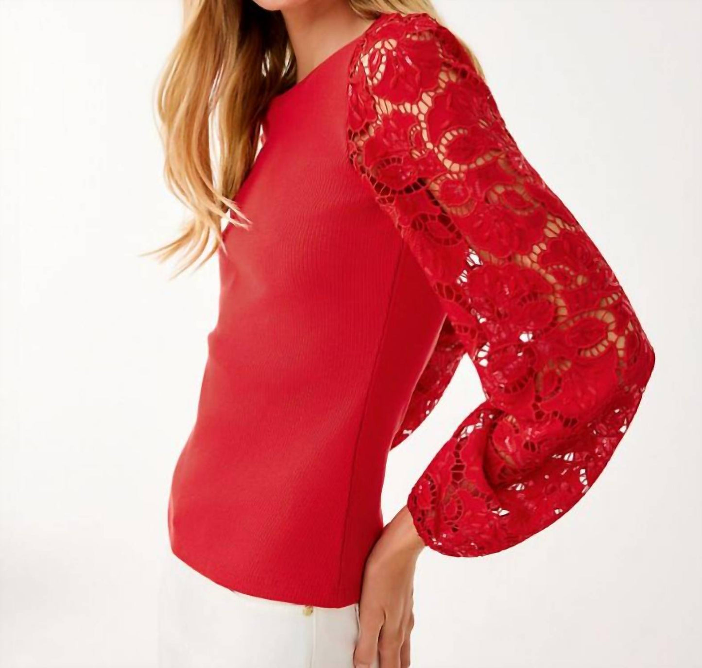 Bryant Knit Top In Cranberry Red