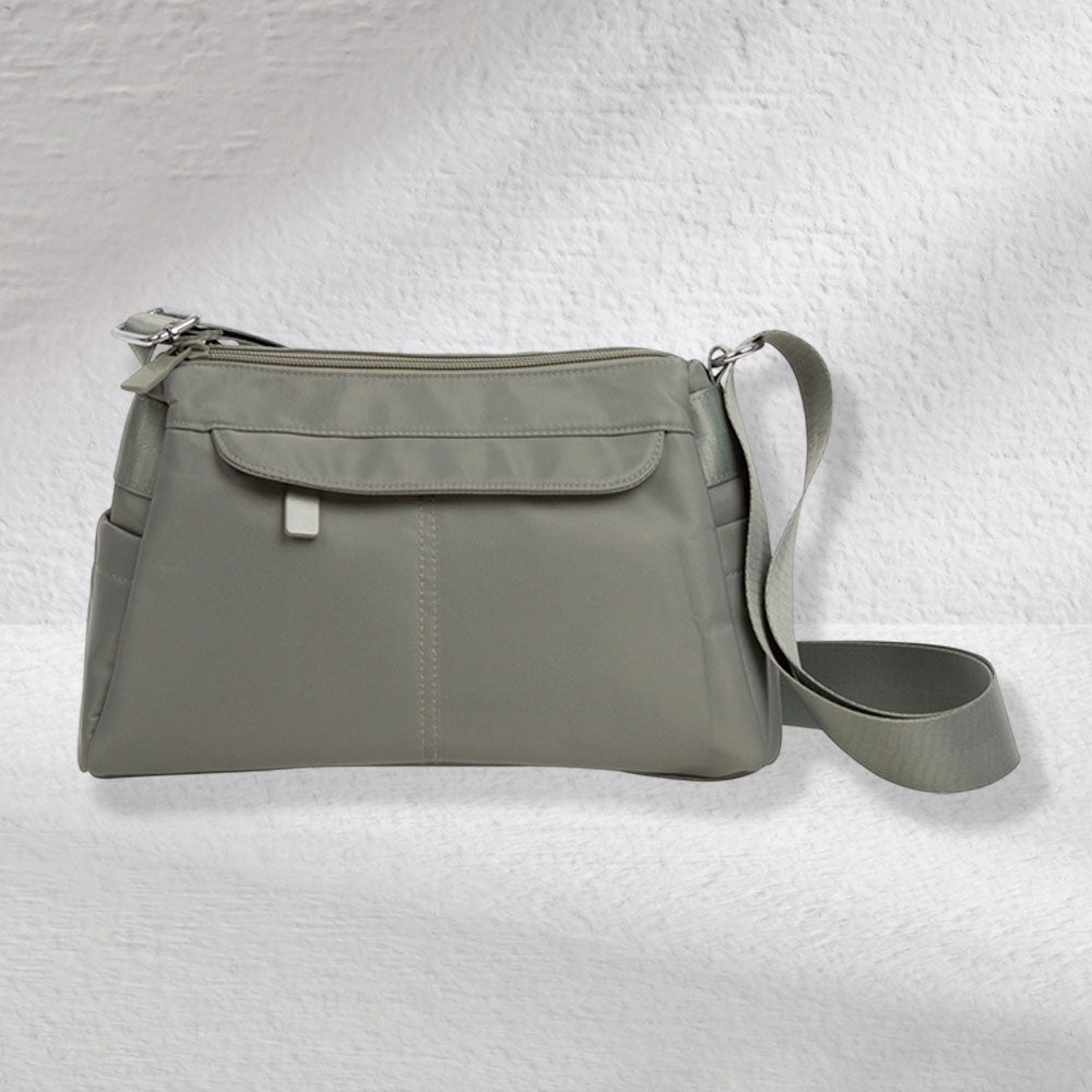 Solid Multi Pocket Crossbody Bag
