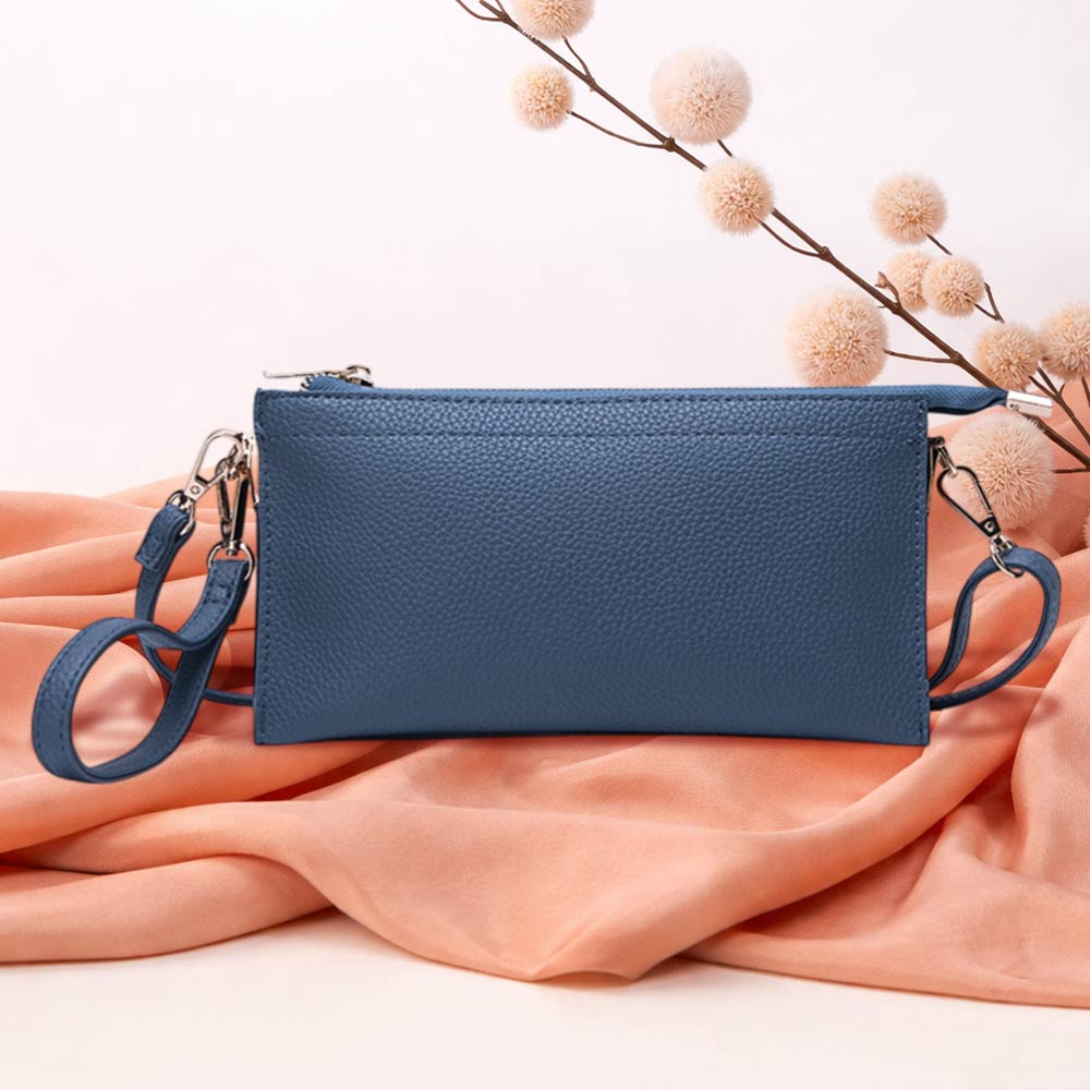 Faux Leather Slim Wallet Crossbody Bag