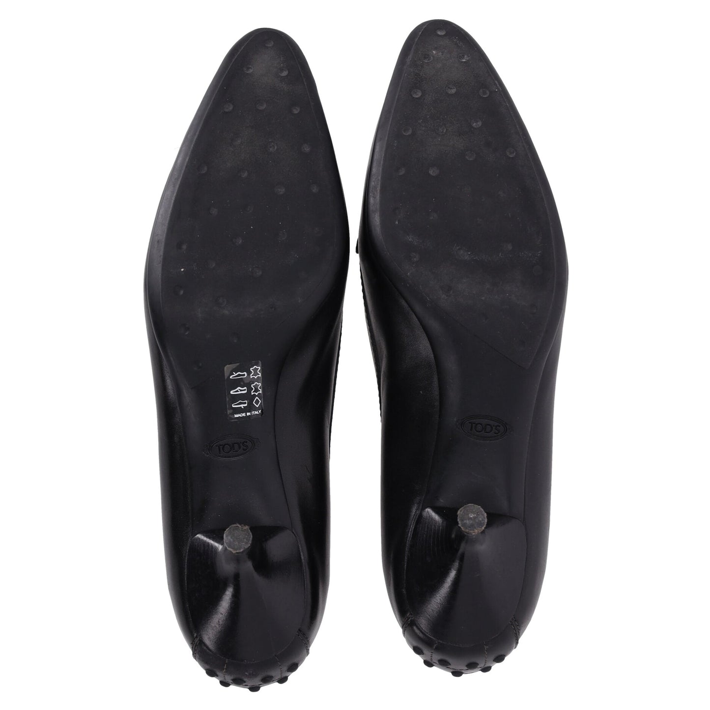 Tod's Pointed Toe Penny Loafer Pumps in Black Leather