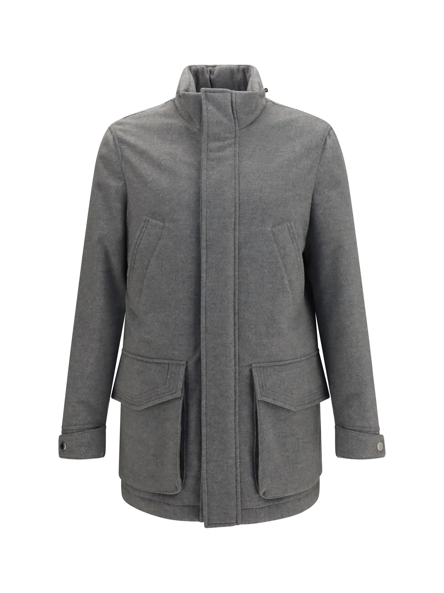 Brunello Cucinelli Men Cashmere Jacket With Zip And Buttons