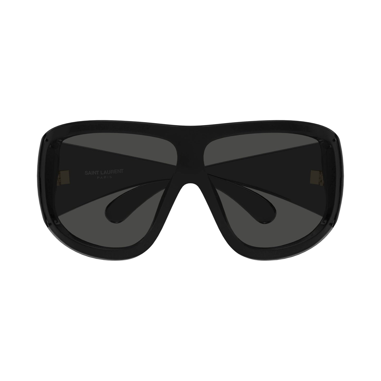 Oversized Shield Sunglasses With Gold Logo Accents