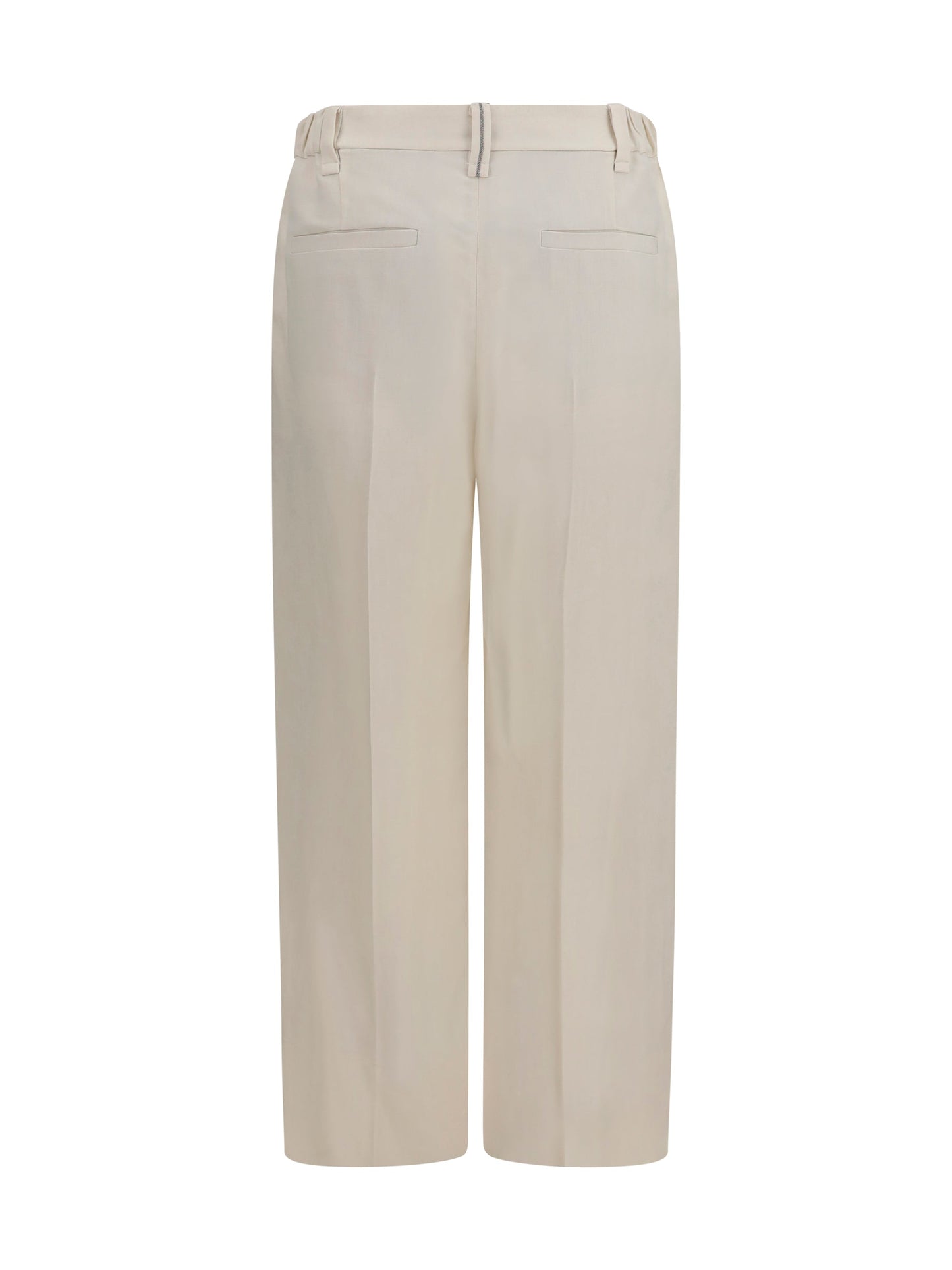 Brunello Cucinelli Women Cigarette Pants In Fluid Viscose And Linen Twill