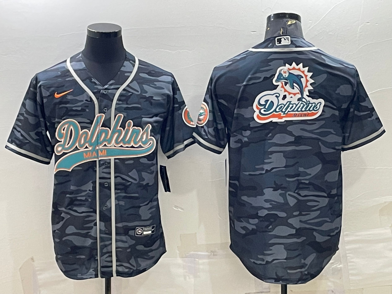 Men's Miami Dolphins Grey Camouflage Game jersey