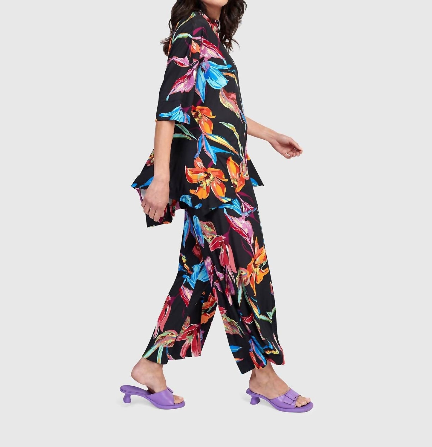 Laguna Oversized Trapeze Top In Bloom