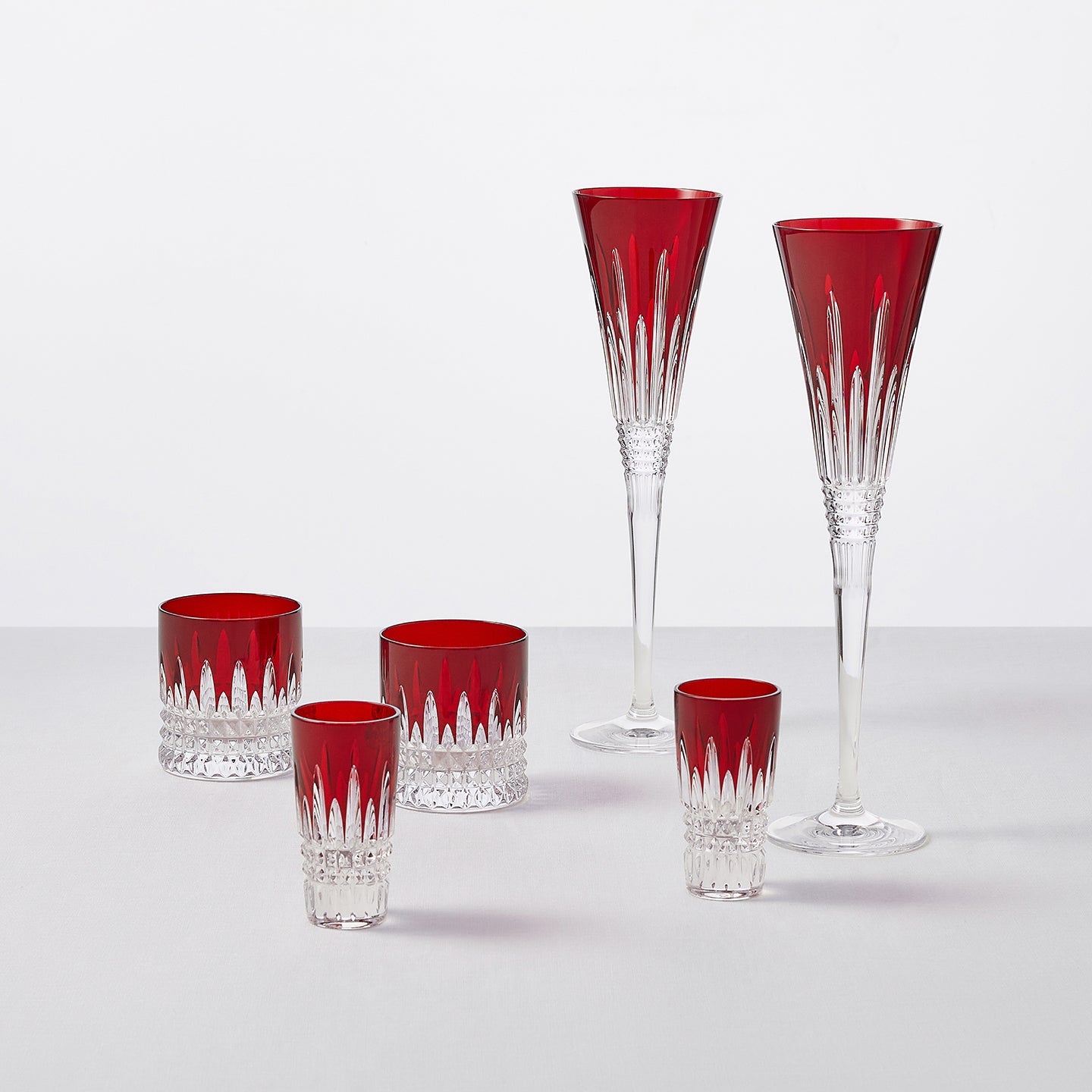 New Year Shot Glasses Firework, Set of 2, Red
