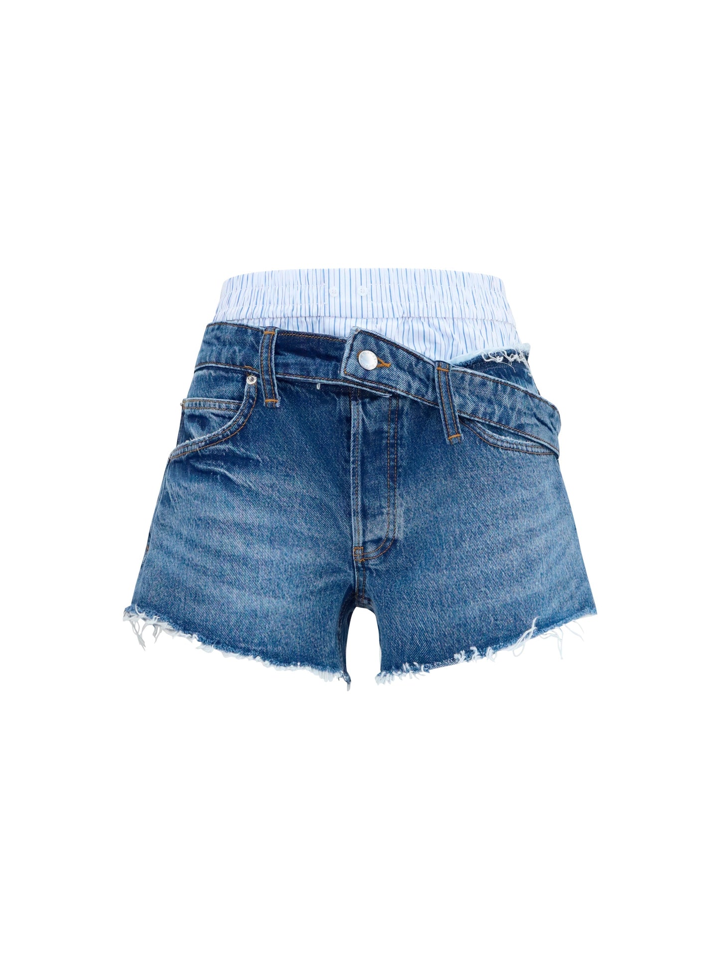 Alexander Wang Women Denim Shorts With Boxer Detail