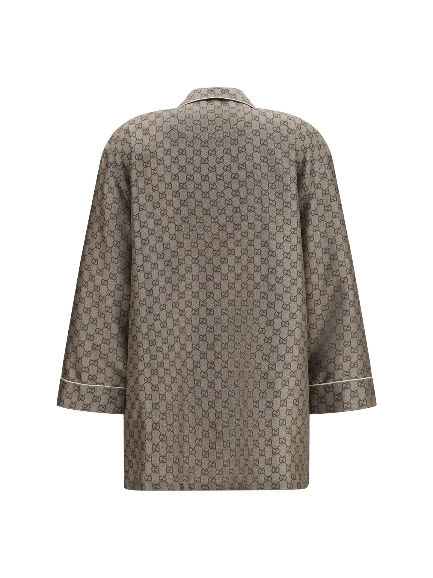 Gucci Women Printed Silk Twill Shirt