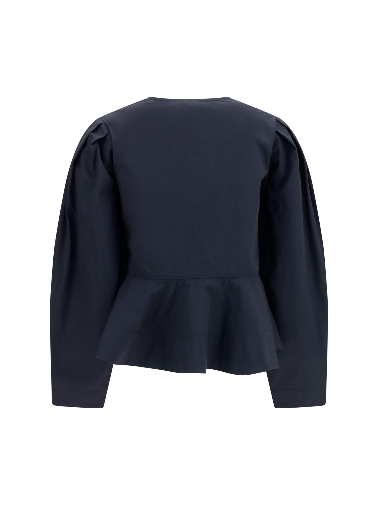 Ganni Women Cotton Poplin Blouse With Bows