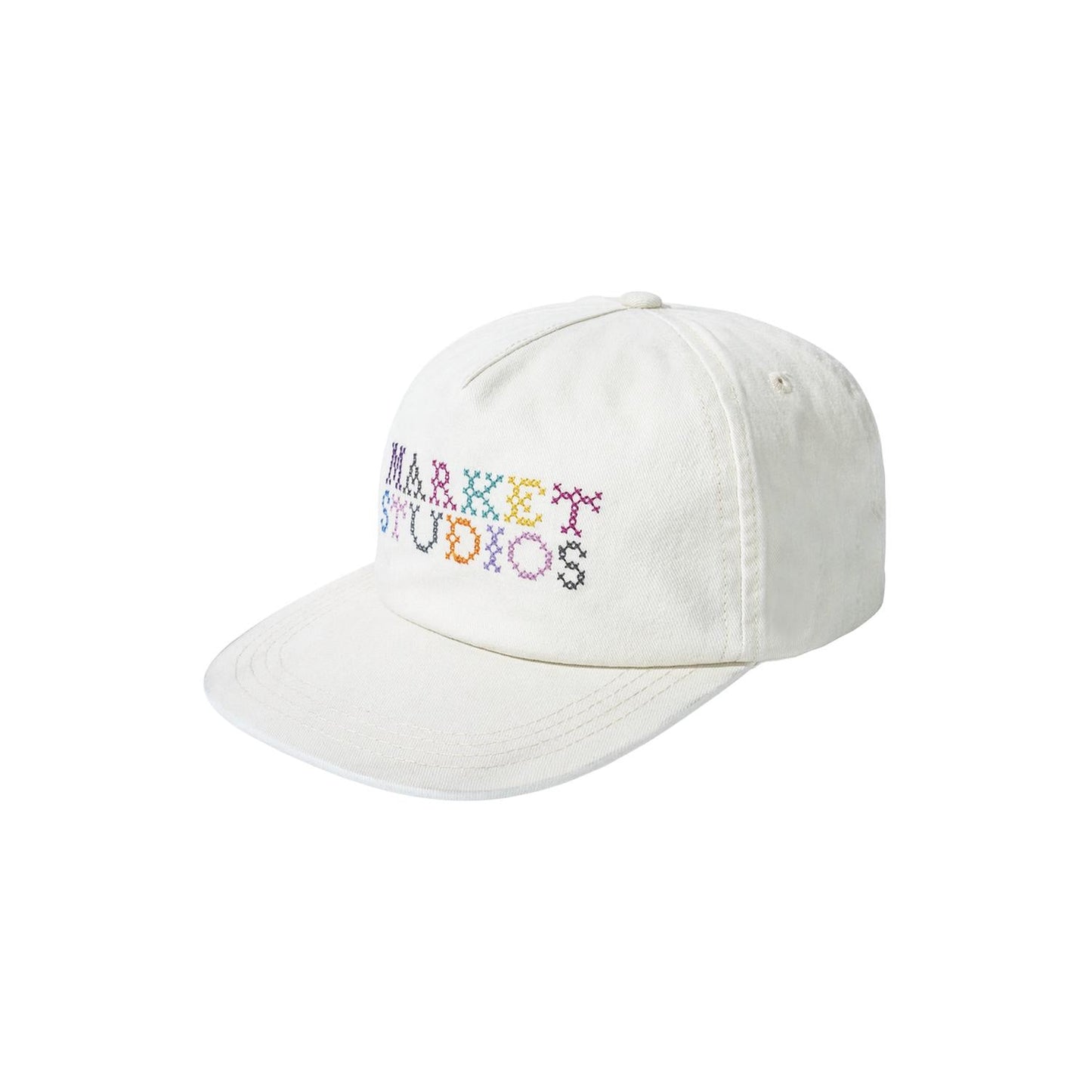 Women's Needlepoint 5-Panel Hat In White