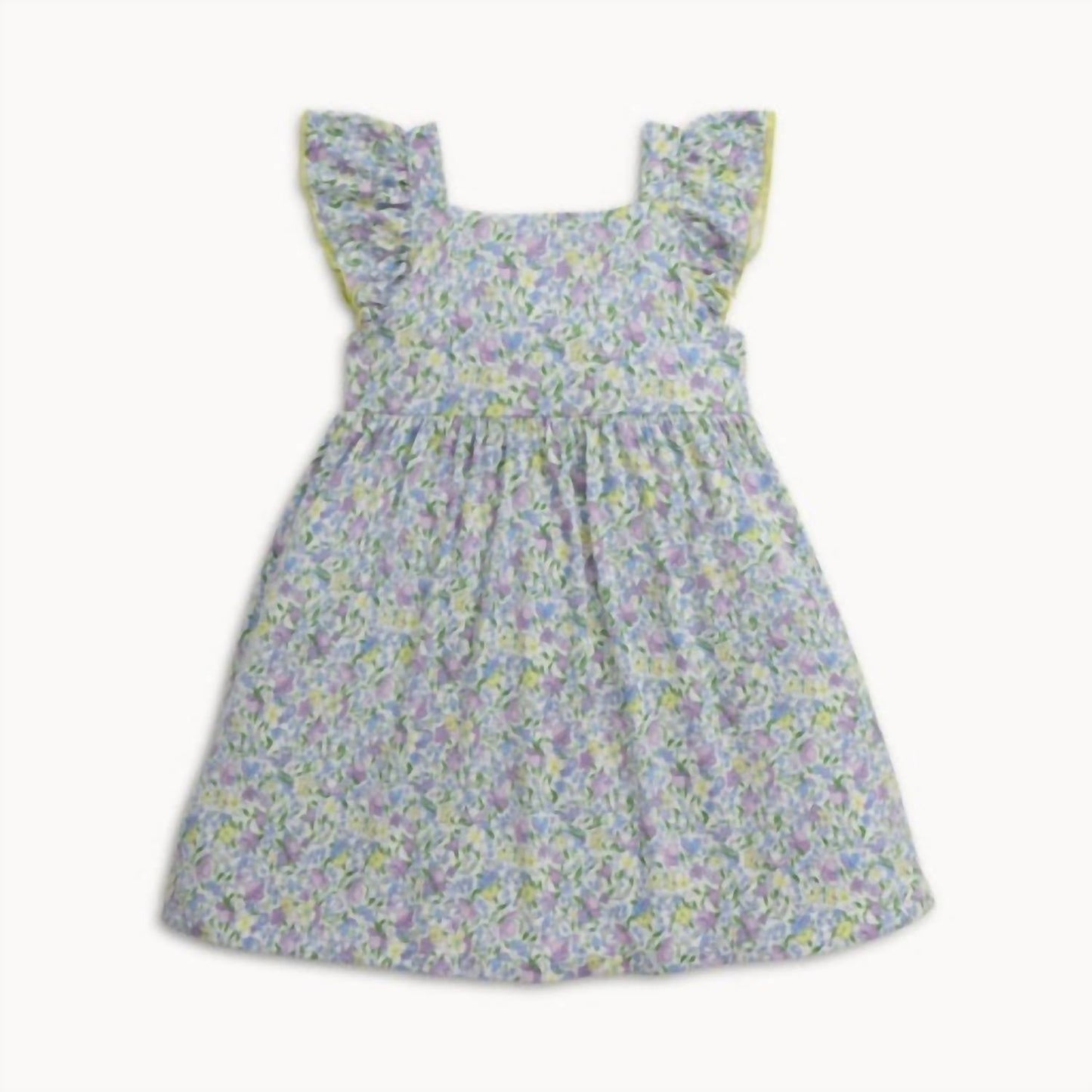 Square Neck Ruffle Sleeve Dress In Lavinia