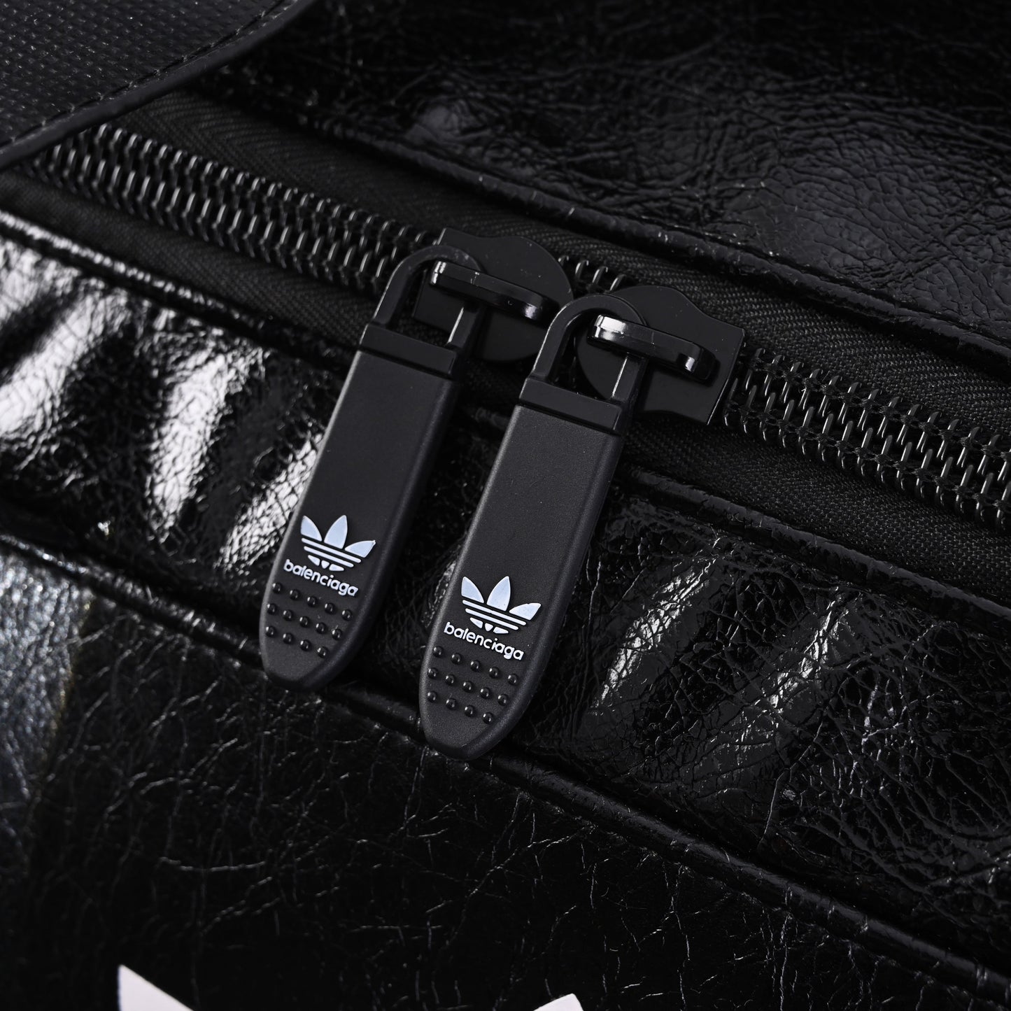 Balenciaga x adidas Large Duffel Travel Bag ¨C Black with Trefoil Logo and Triple Stripes