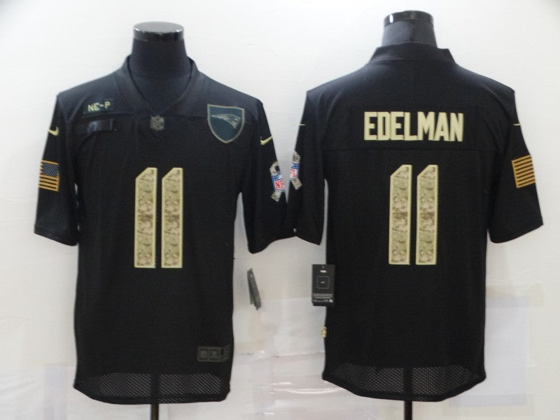 Men's New England Patriots #11 Julian Edelman Black Game Player jersey