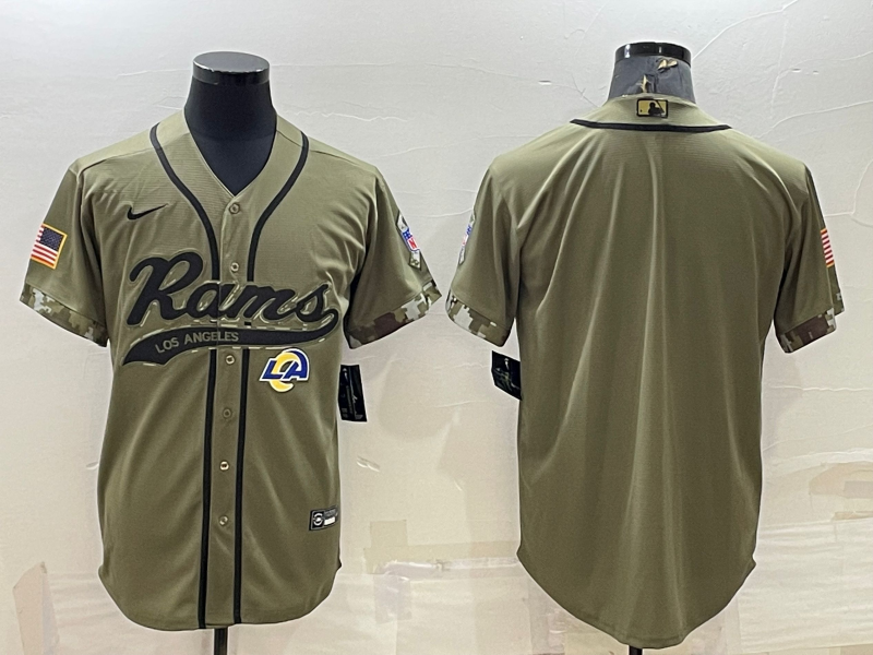 Men's Los Angeles Rams Olive 2022 Salute To Service Limited Blank jersey