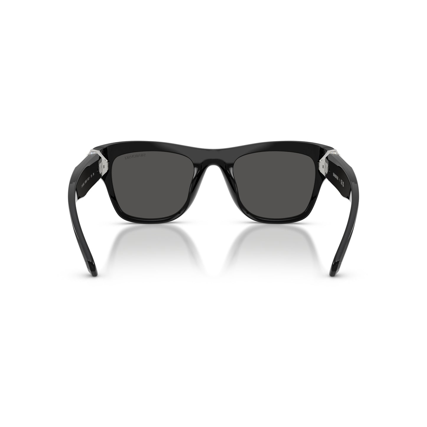 0Sk6056U Rectangular Black Sunglasses with Crystal Embellishments