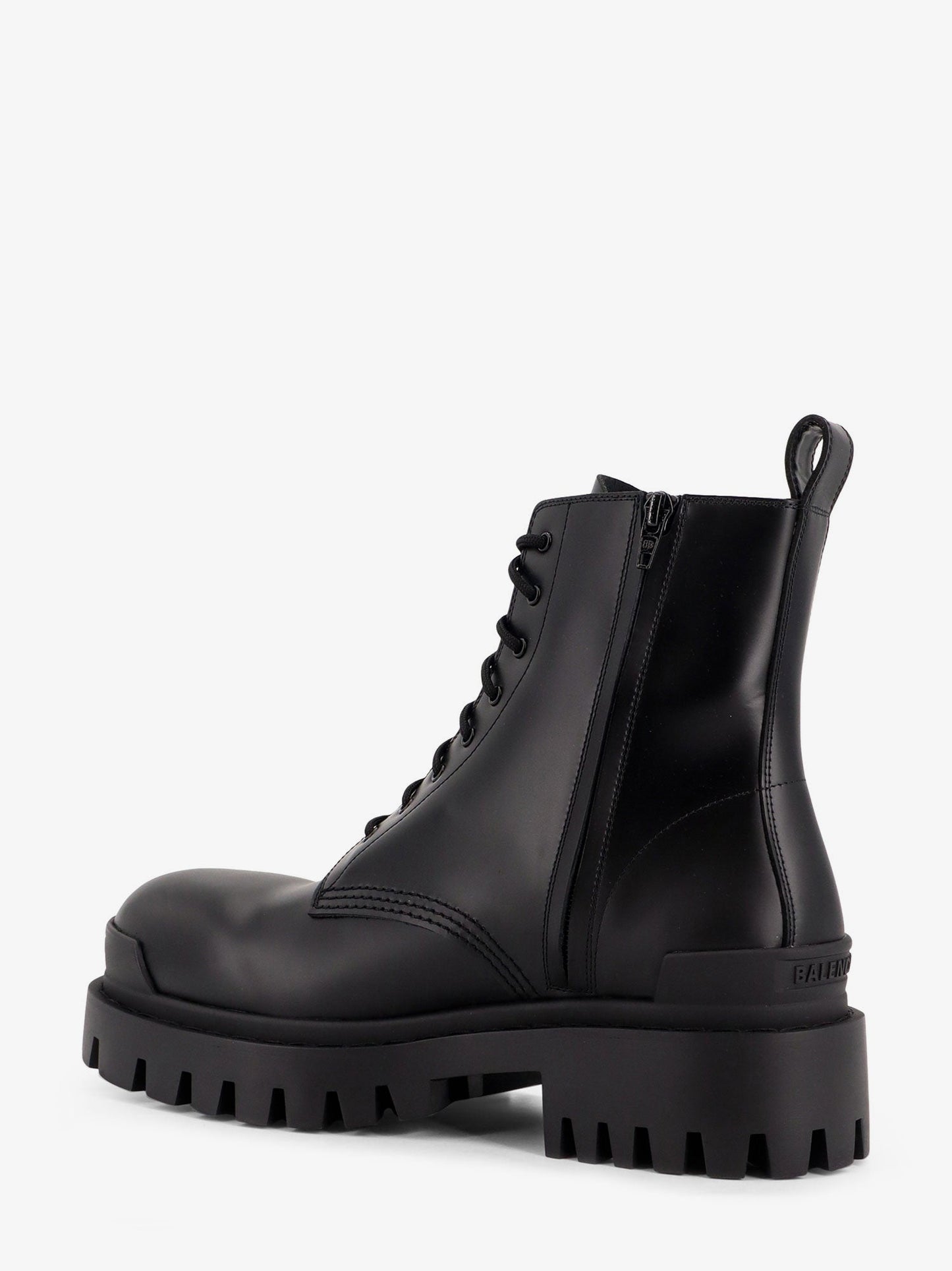 Balenciaga Men Leather Boots With Maxi Rubber Sole