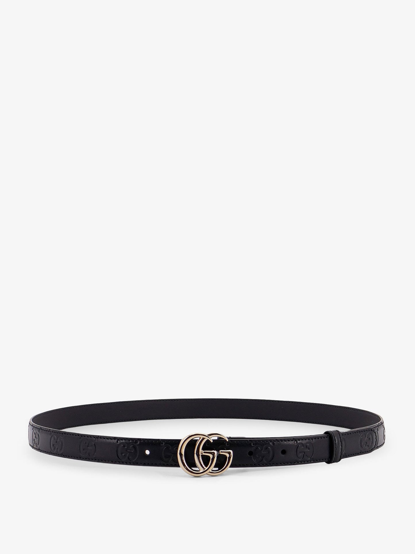 Gucci Women Leather Belt With All-Over Gg Logo