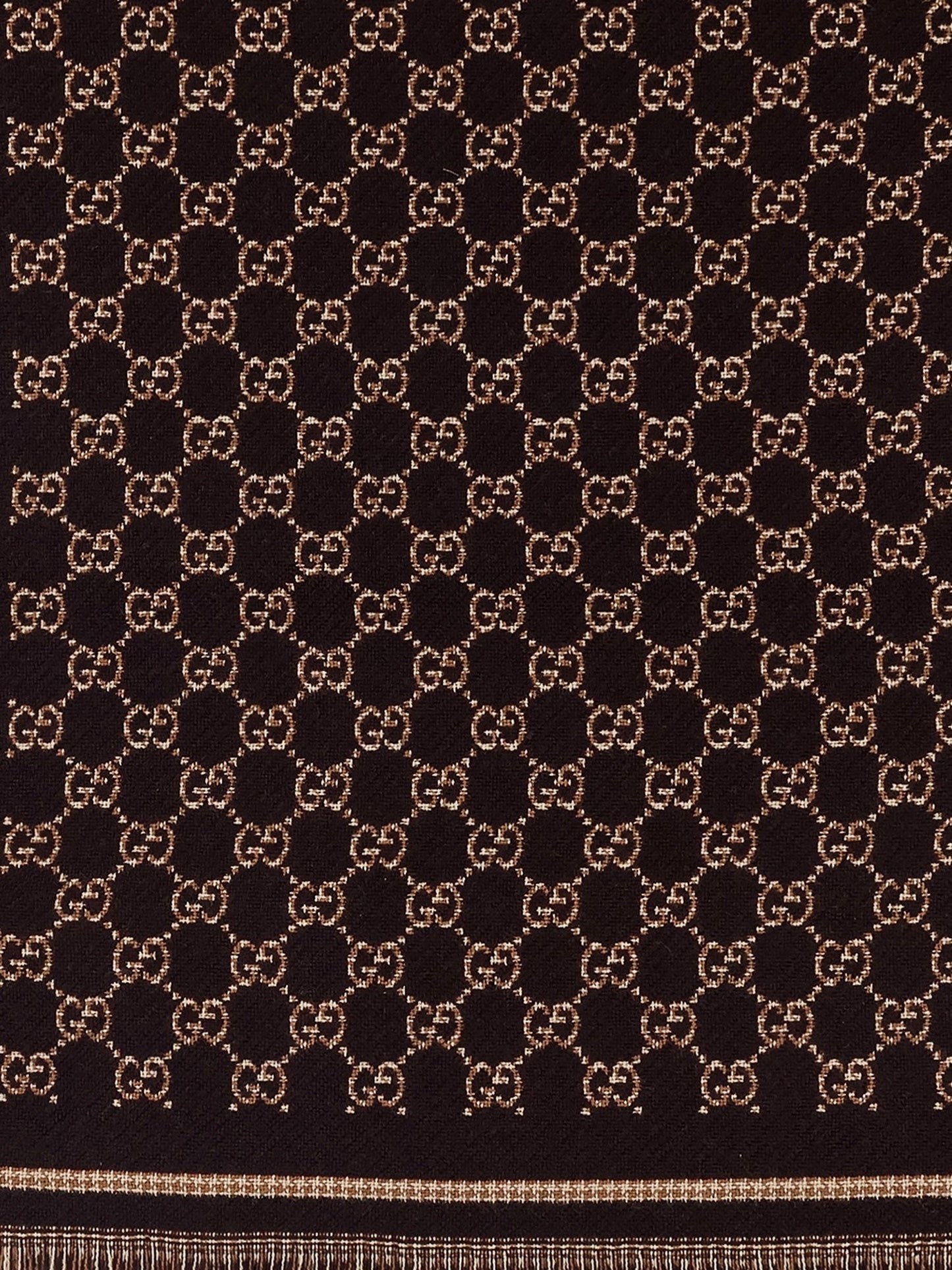 Gucci Men Gg Wool Jacquard Scarf