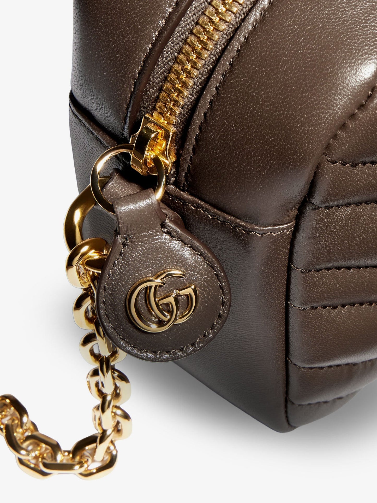 Gucci Women Gg Marmont Camera Bag Leather Crossbody Bag With Chevron Stitching