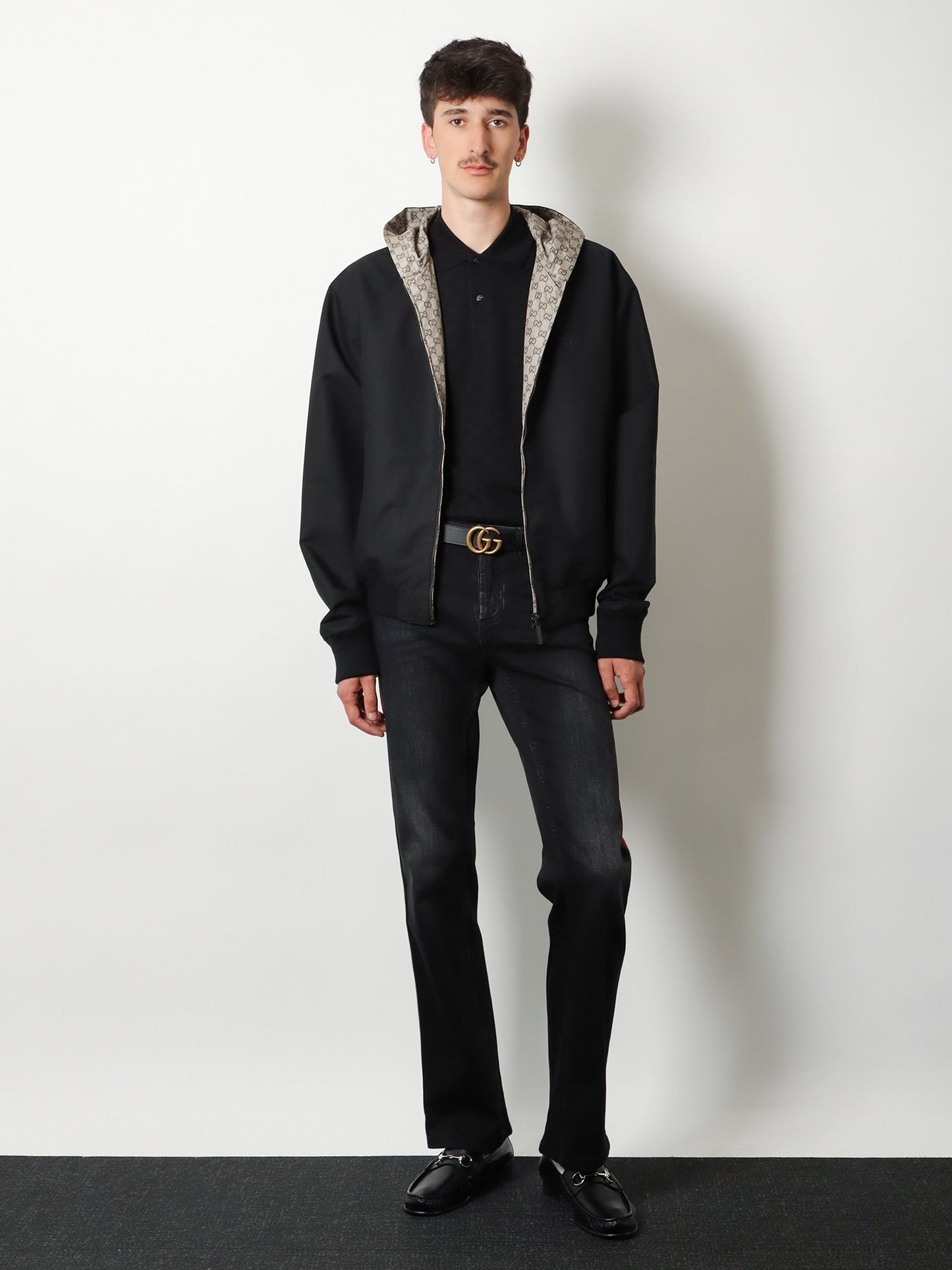 Gucci Men Reversible Cotton And Gg Nylon Jacket