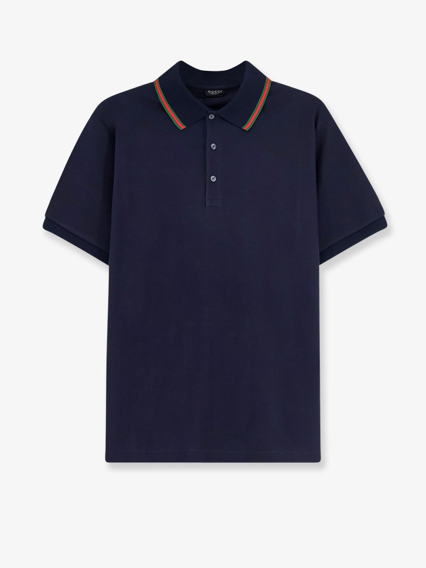 Gucci Men Cotton Polo With Nastro Web Detail On The Collar