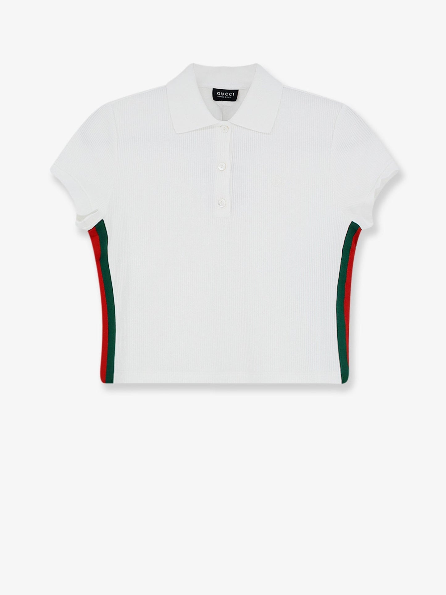 Gucci Women Ribbed Cotton Jersey Polo Shirt
