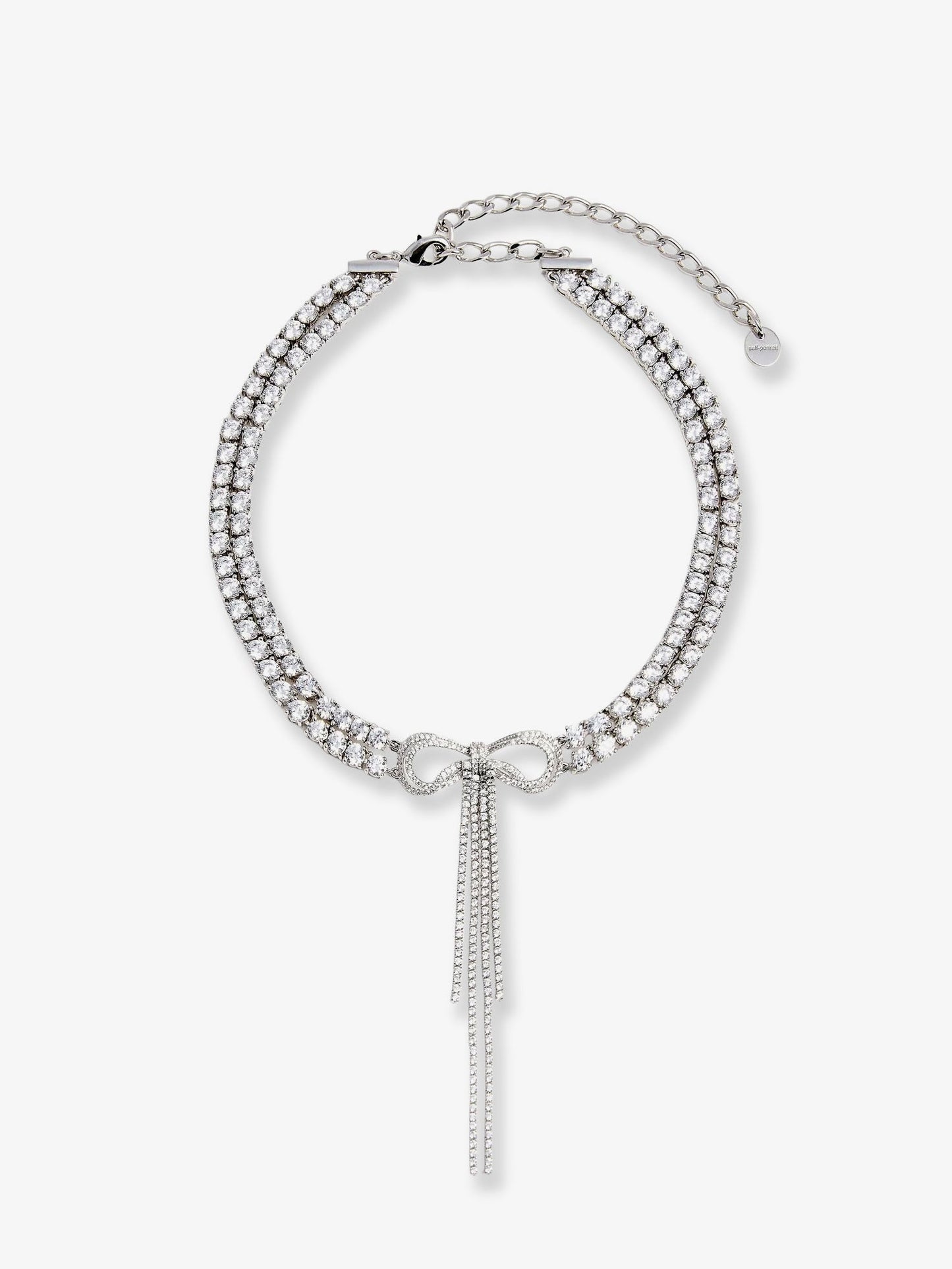 Self Portrait Women Double Crystal Bow Choker