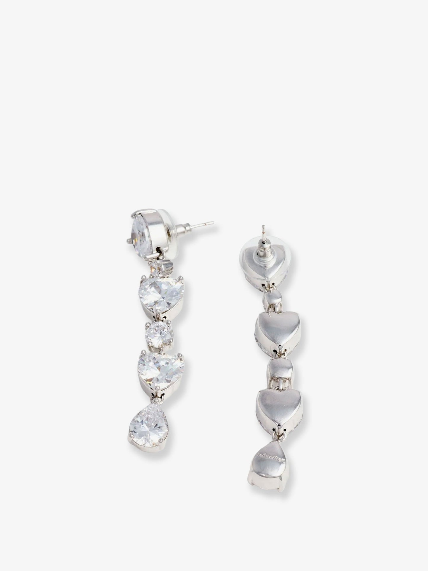Self Portrait Women Crystal Heart Tiered Earrings