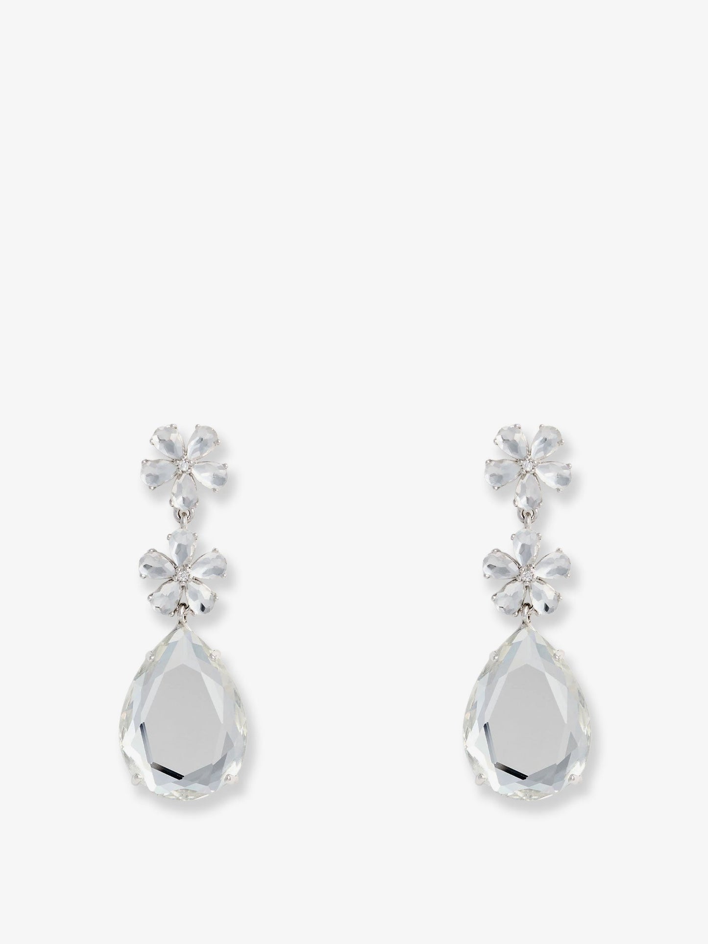 Self Portrait Women Crystal Flower Tiered Earrings
