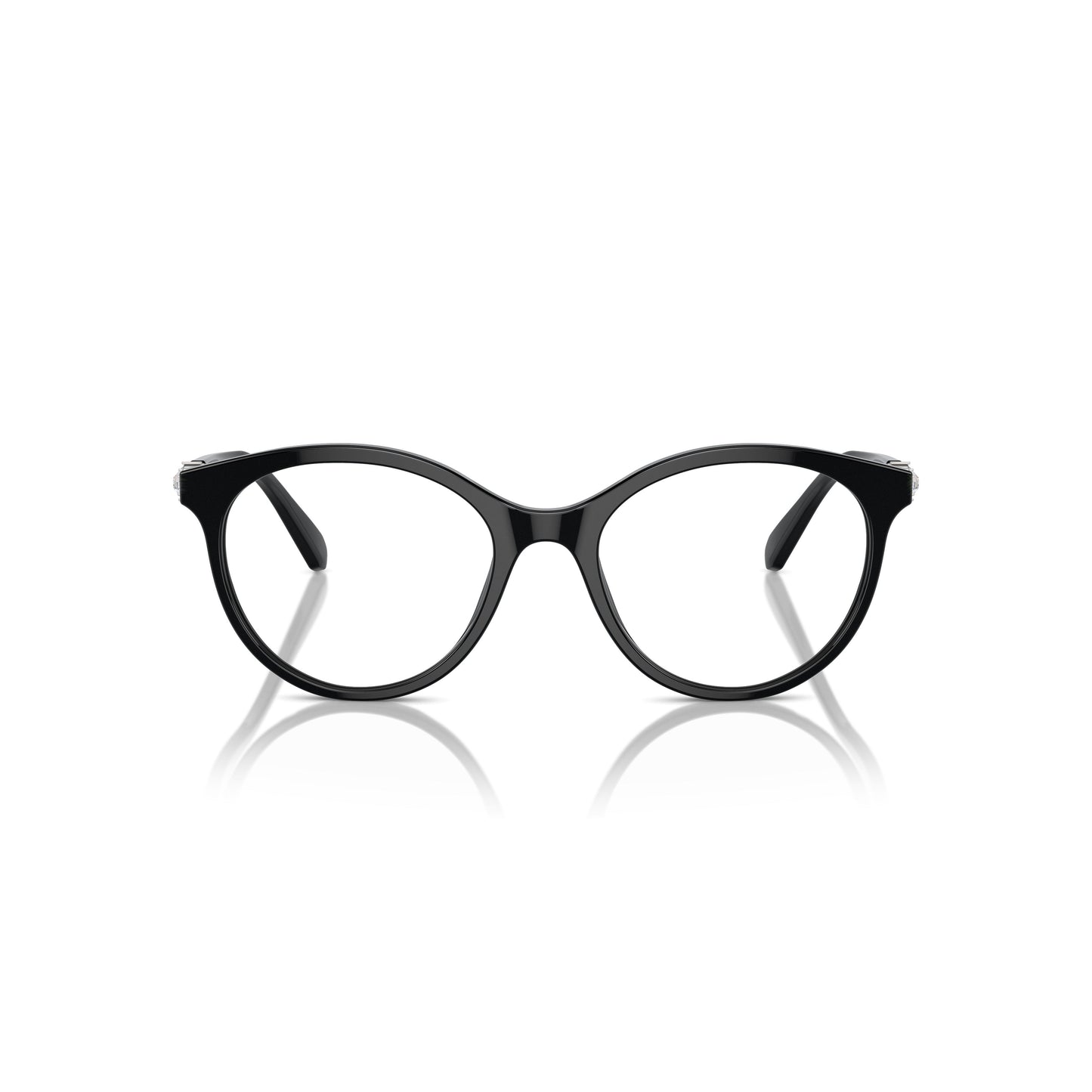 0Sk2019 Black Acetate Sunglasses with Crystal-Embellished Temples