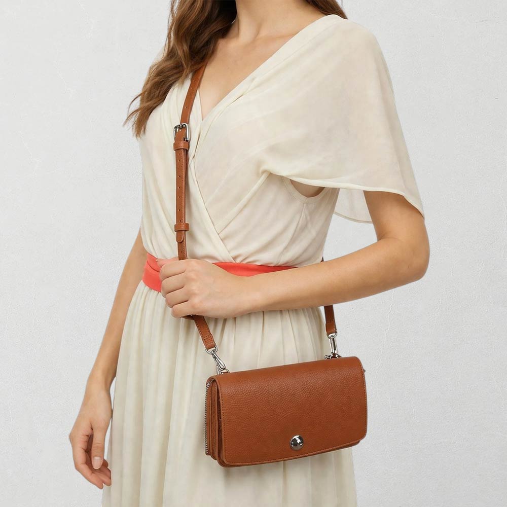 Faux Leather Crossbody Wallet Bag