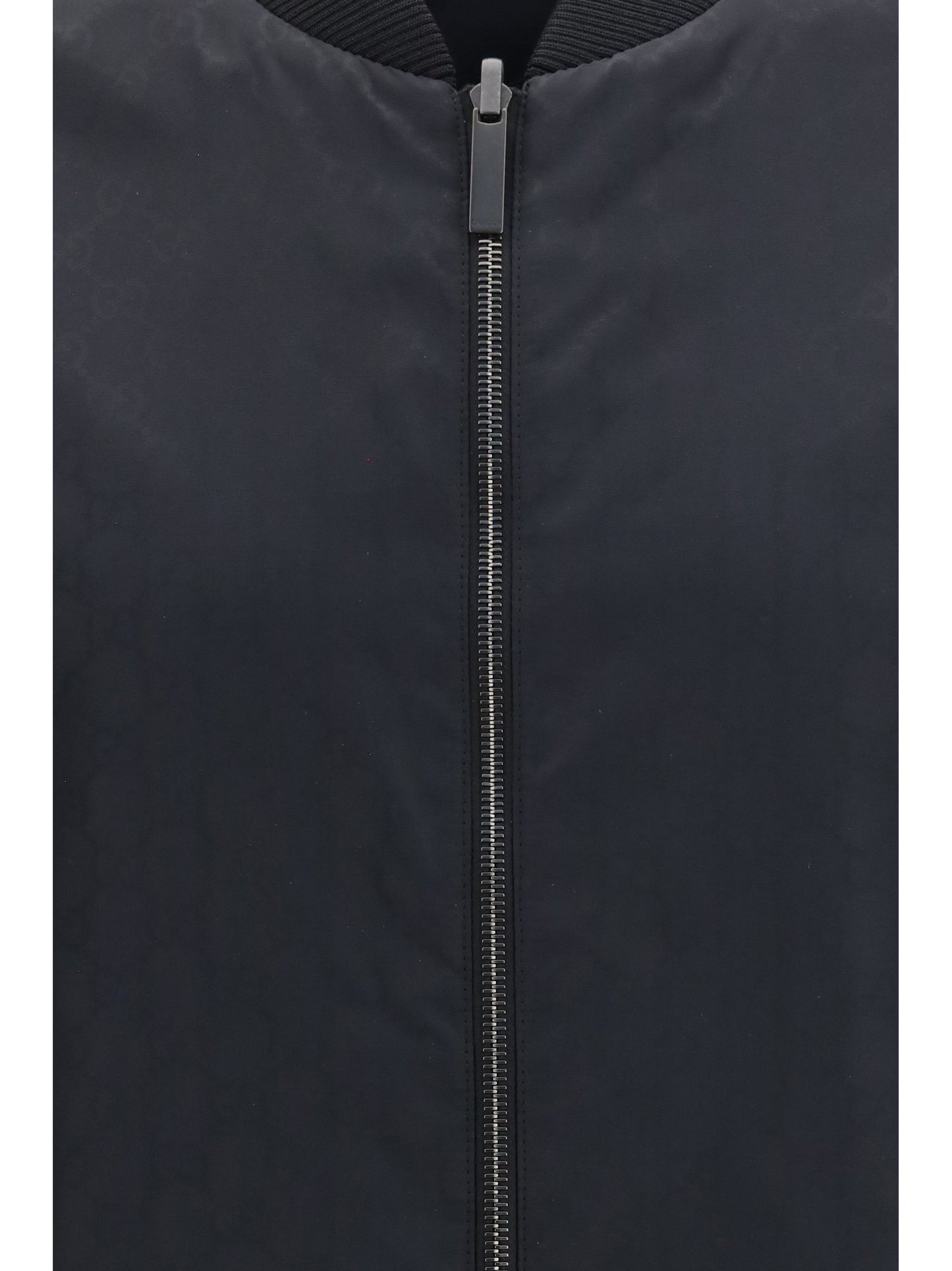 Gucci Men Reversible Zip Jacket In Lightweight Silk Faille