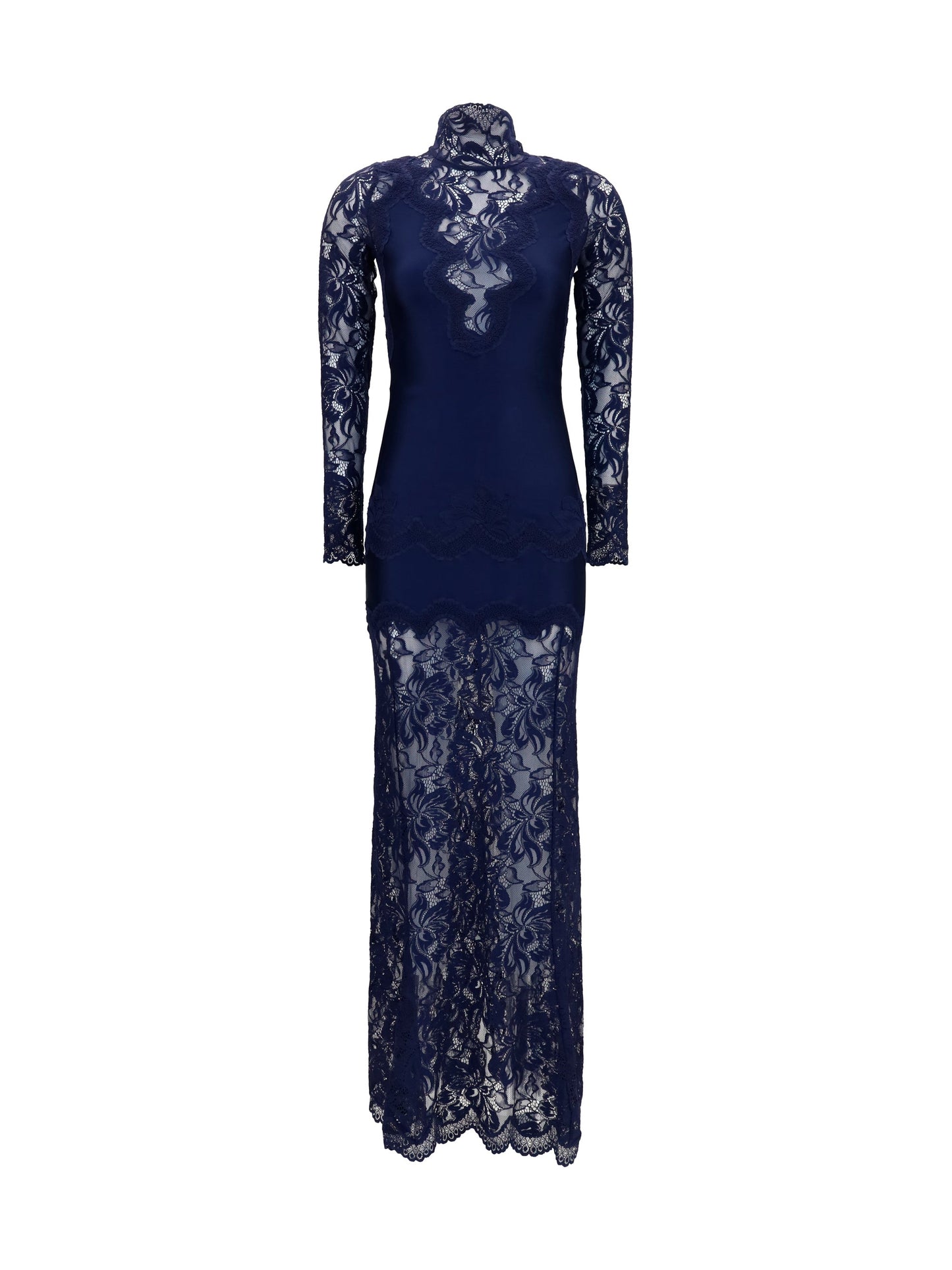 Rabanne Women Long Lace And Jersey Dress