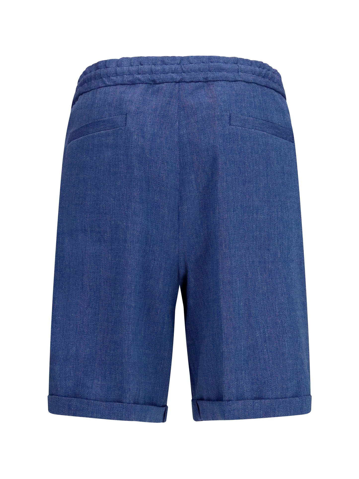 Brunello Cucinelli Men Linen And Virgin Wool Chevron Bermuda Shorts