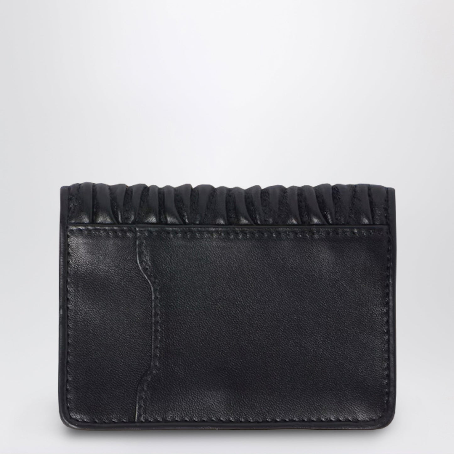 Miu Miu Black Matelasse Nappa Card Holder Women