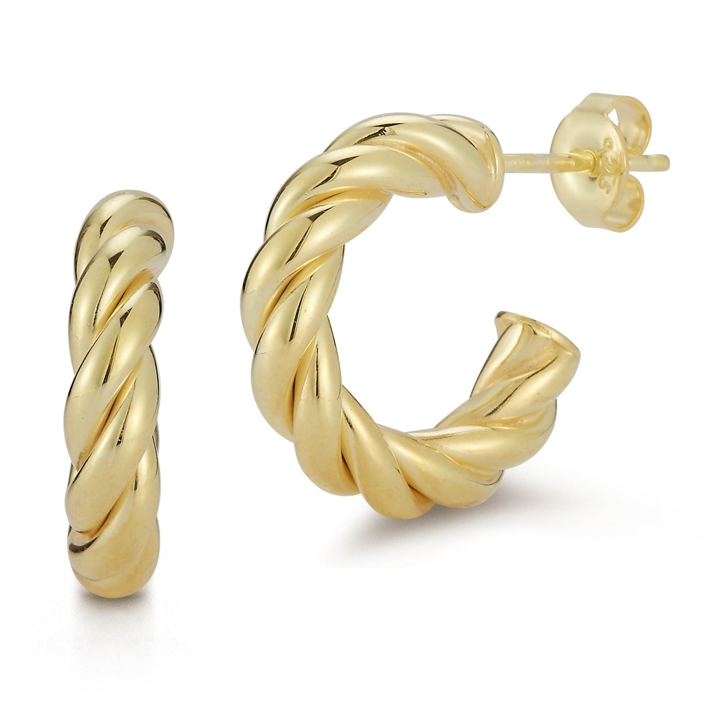 Sterling Silver Twist Hoops