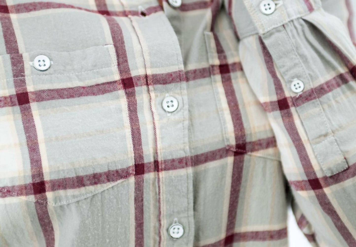 Acadia Boyfriend Long Sleeve Shirt In Alloy