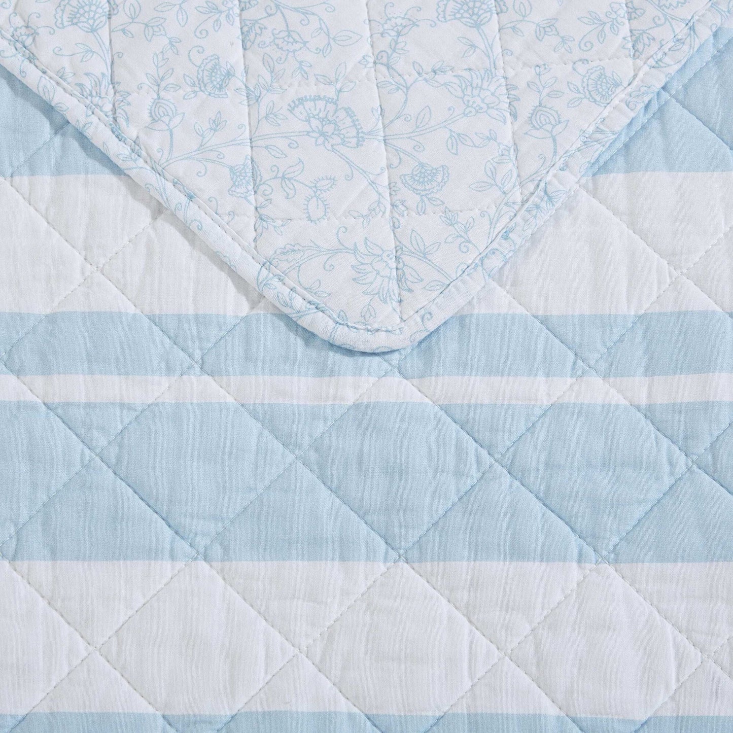 Nautica Seafront Stripe Blue King Quilt Set