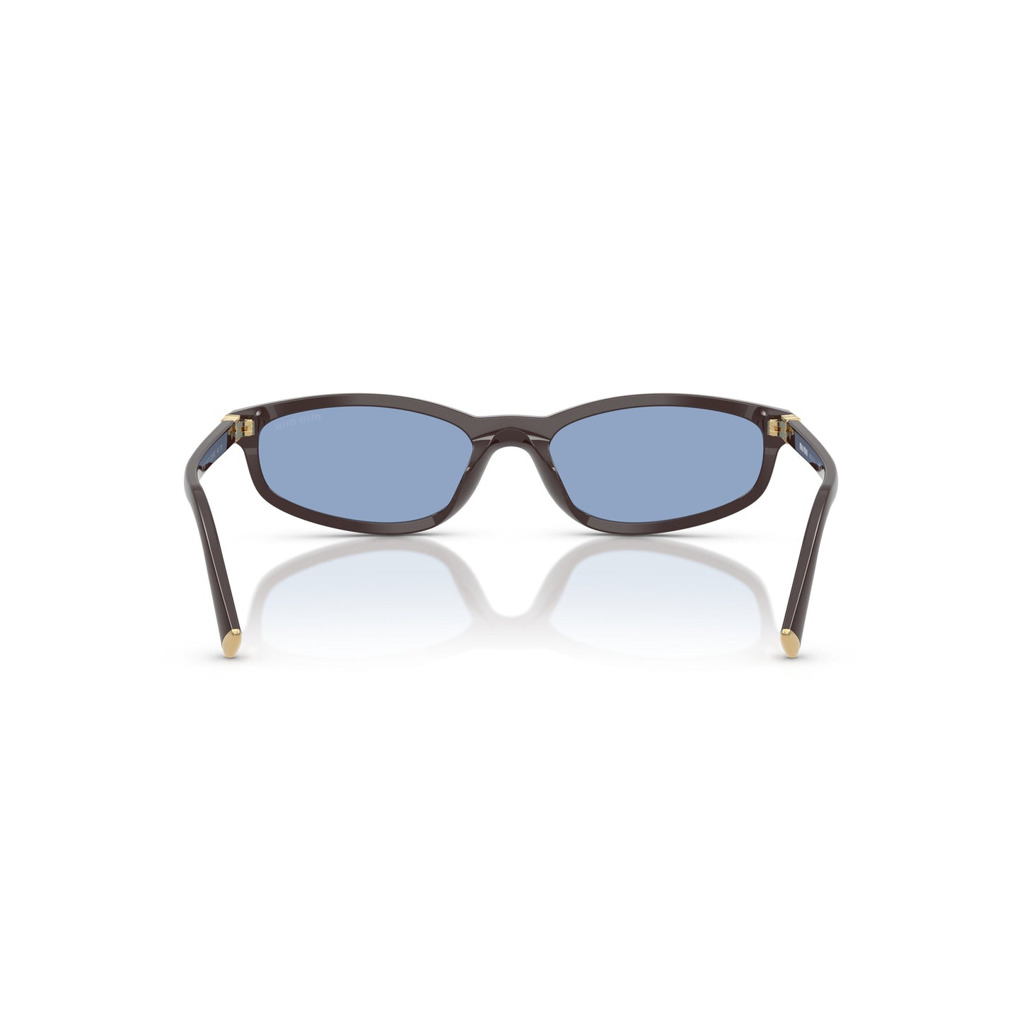 0Mu A06S Rectangular Acetate Sunglasses with Gold Accents